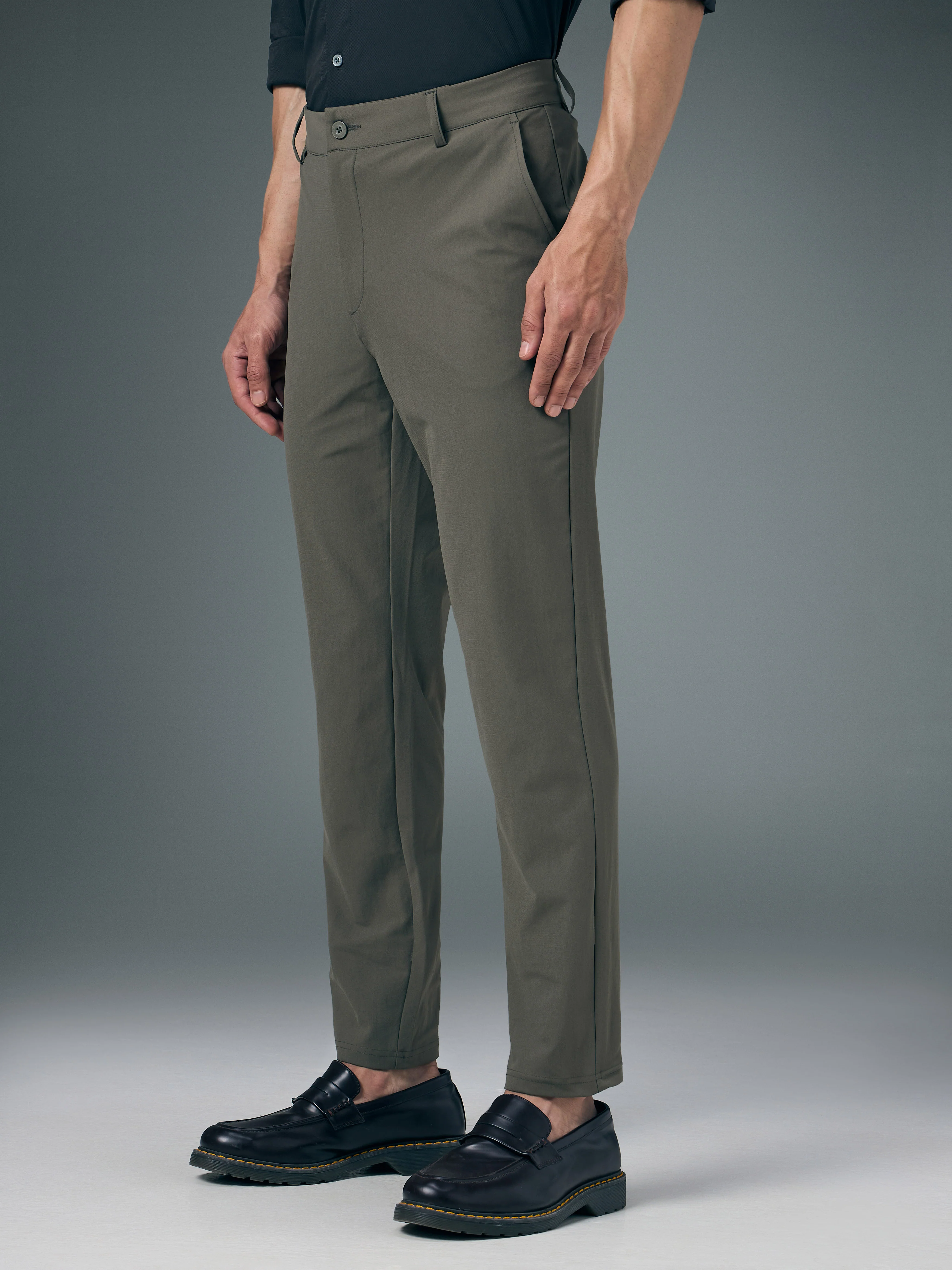 Men Semi-Formal Solid Straight Fit Trousers Pants with DURACOOL+ - Image 4
