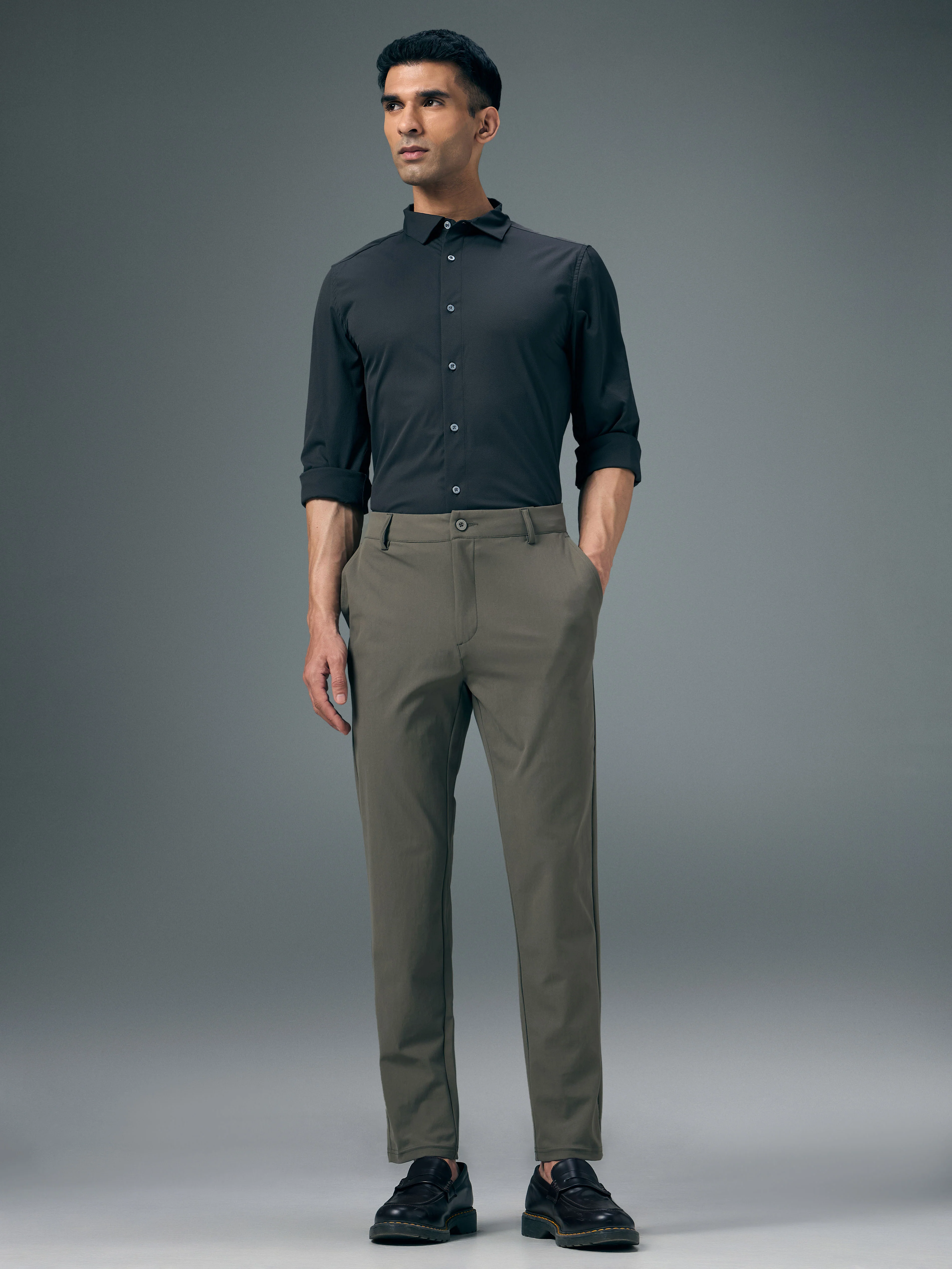 Men Semi-Formal Solid Straight Fit Trousers Pants with DURACOOL+ - Image 5