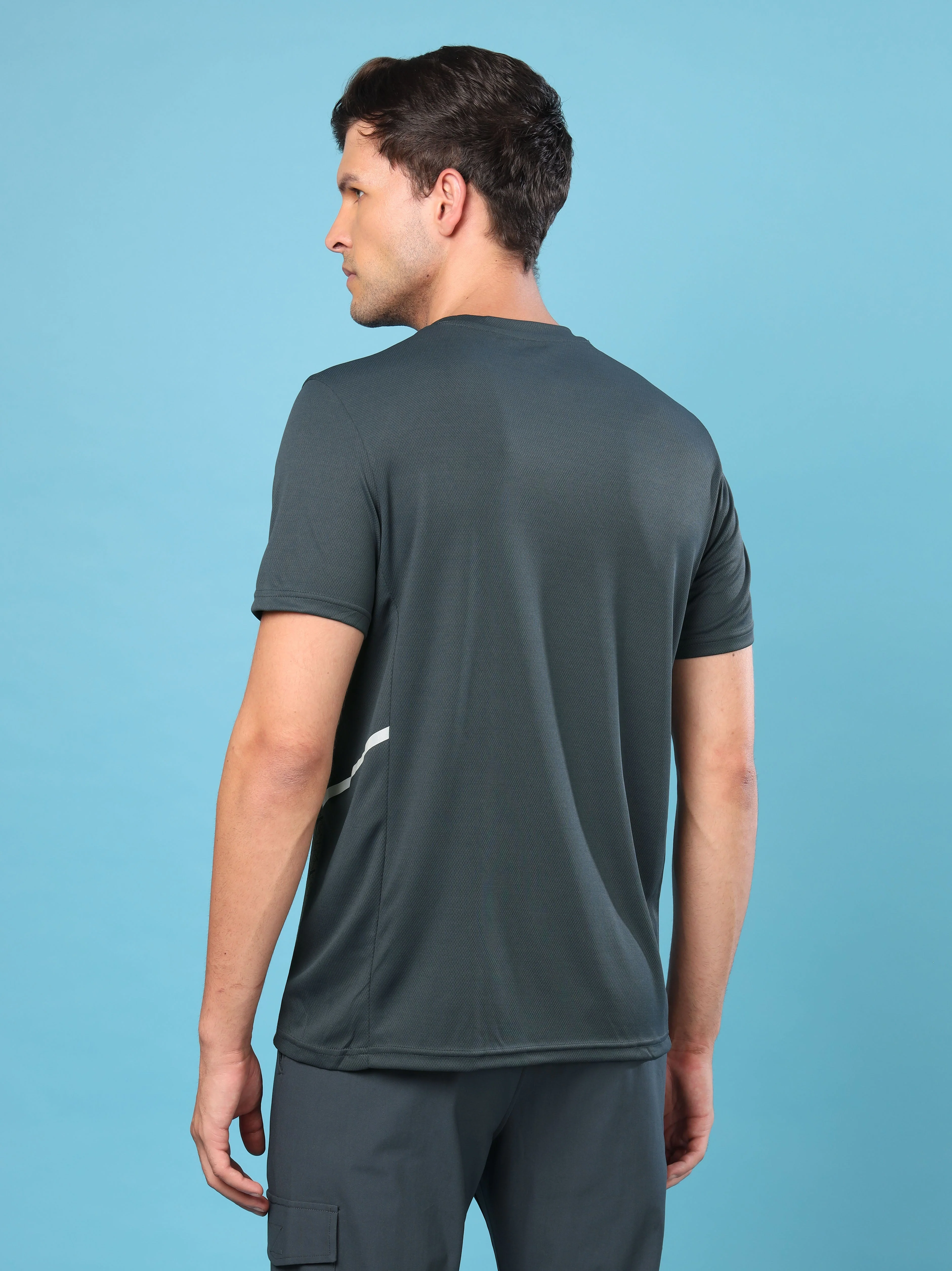 Men Slim Fit Crew Neck T-shirt with DOUBLE COOL - Image 3
