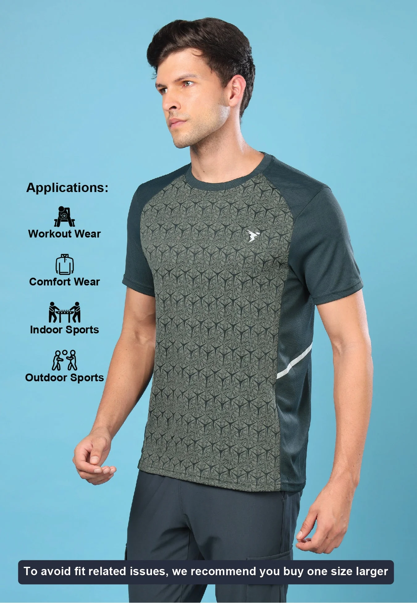 Men Slim Fit Crew Neck T-shirt with DOUBLE COOL - Image 5