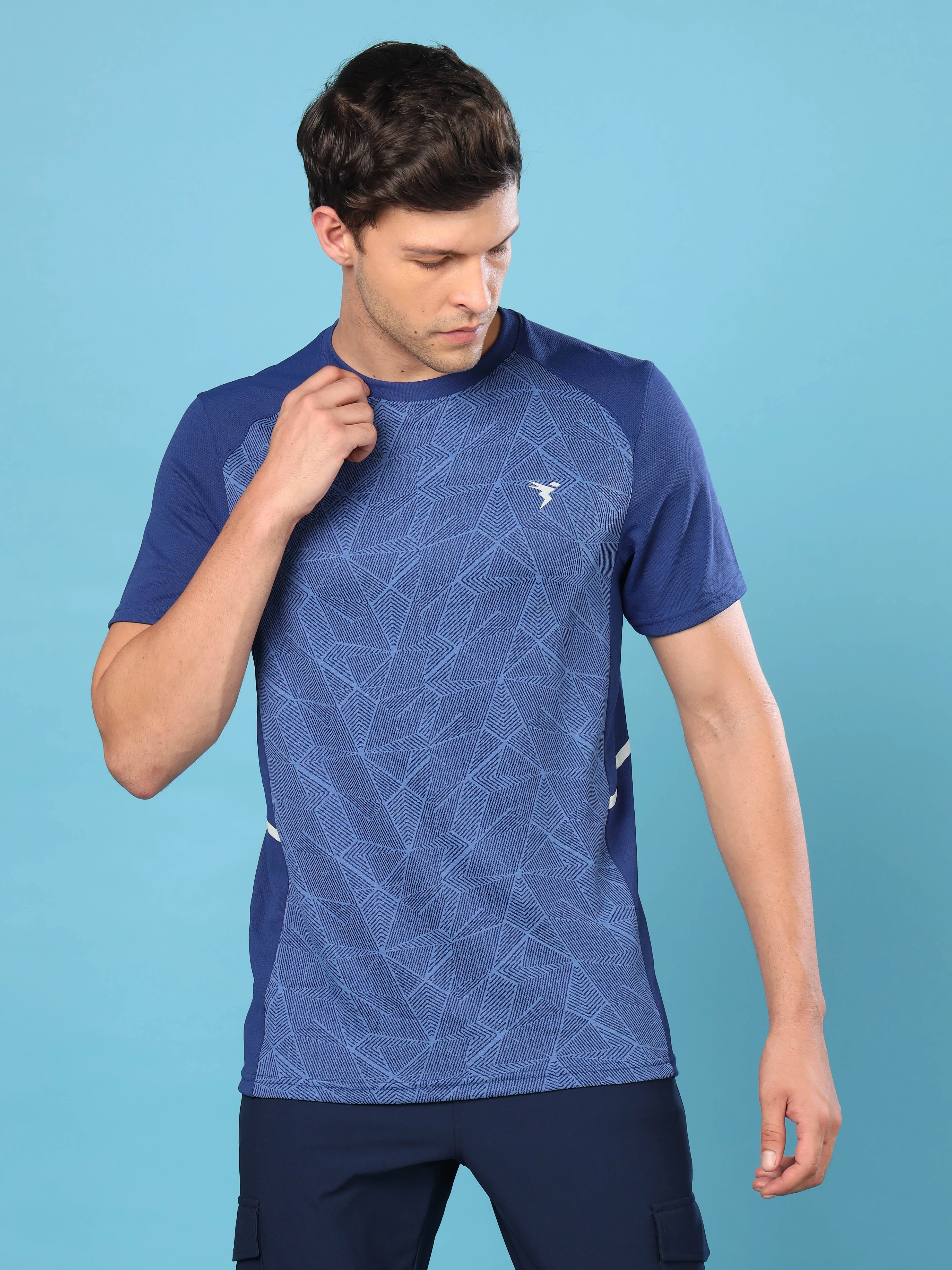 Men Slim Fit Crew Neck T-shirt with DOUBLE COOL - Image 2