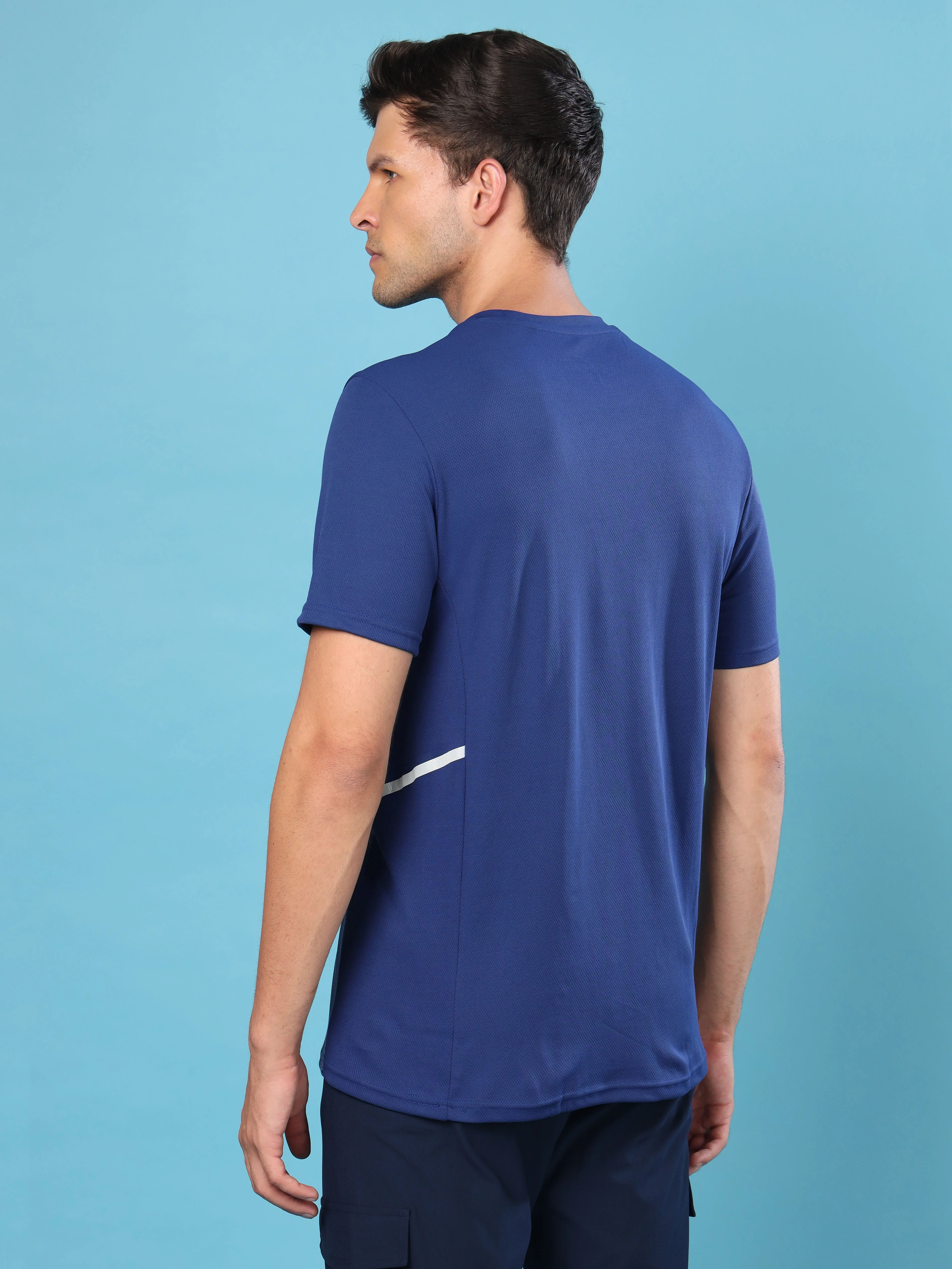 Men Slim Fit Crew Neck T-shirt with DOUBLE COOL - Image 3