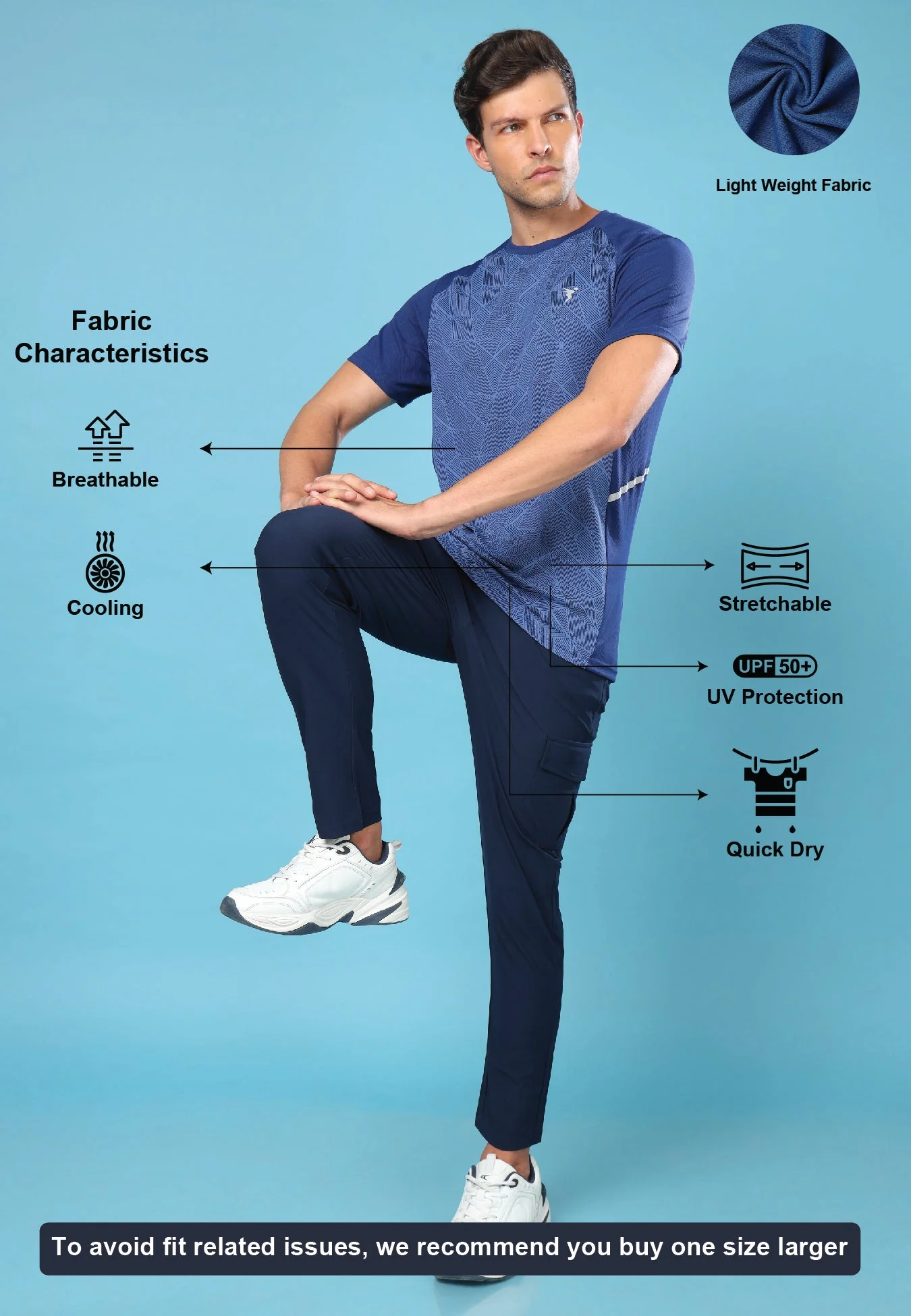 Men Slim Fit Crew Neck T-shirt with DOUBLE COOL - Image 4