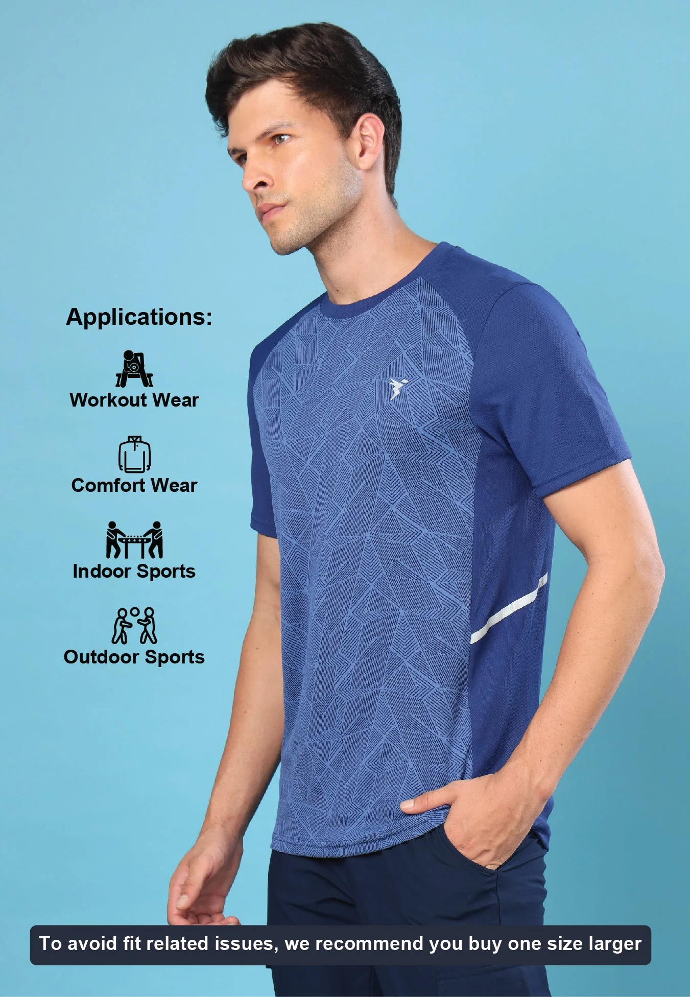 Men Slim Fit Crew Neck T-shirt with DOUBLE COOL - Image 5
