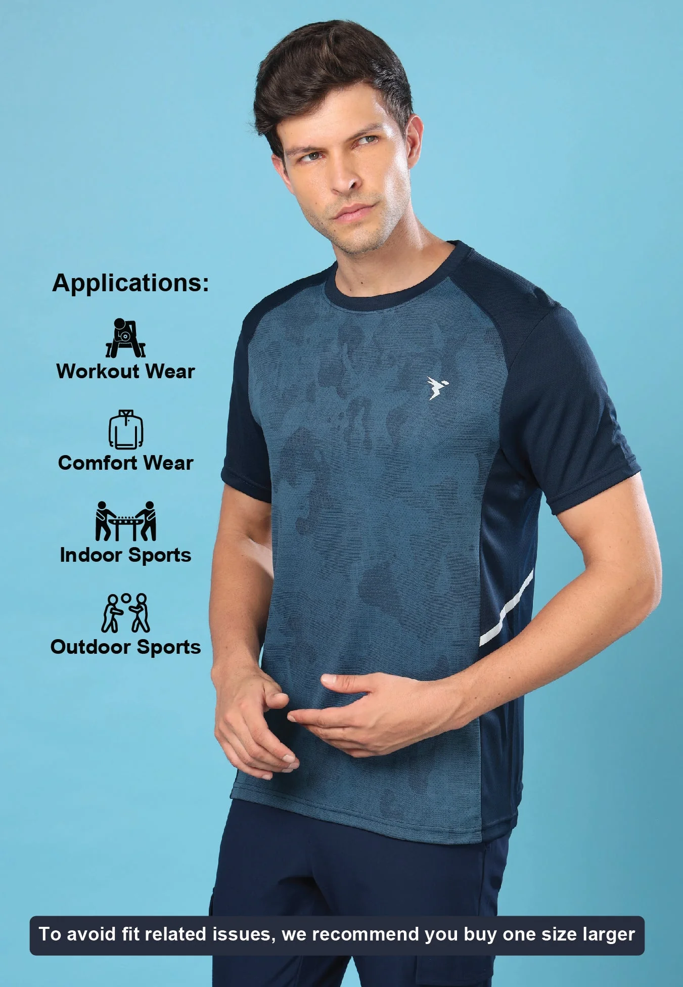 Men Slim Fit Crew Neck T-shirt with DOUBLE COOL - Image 4