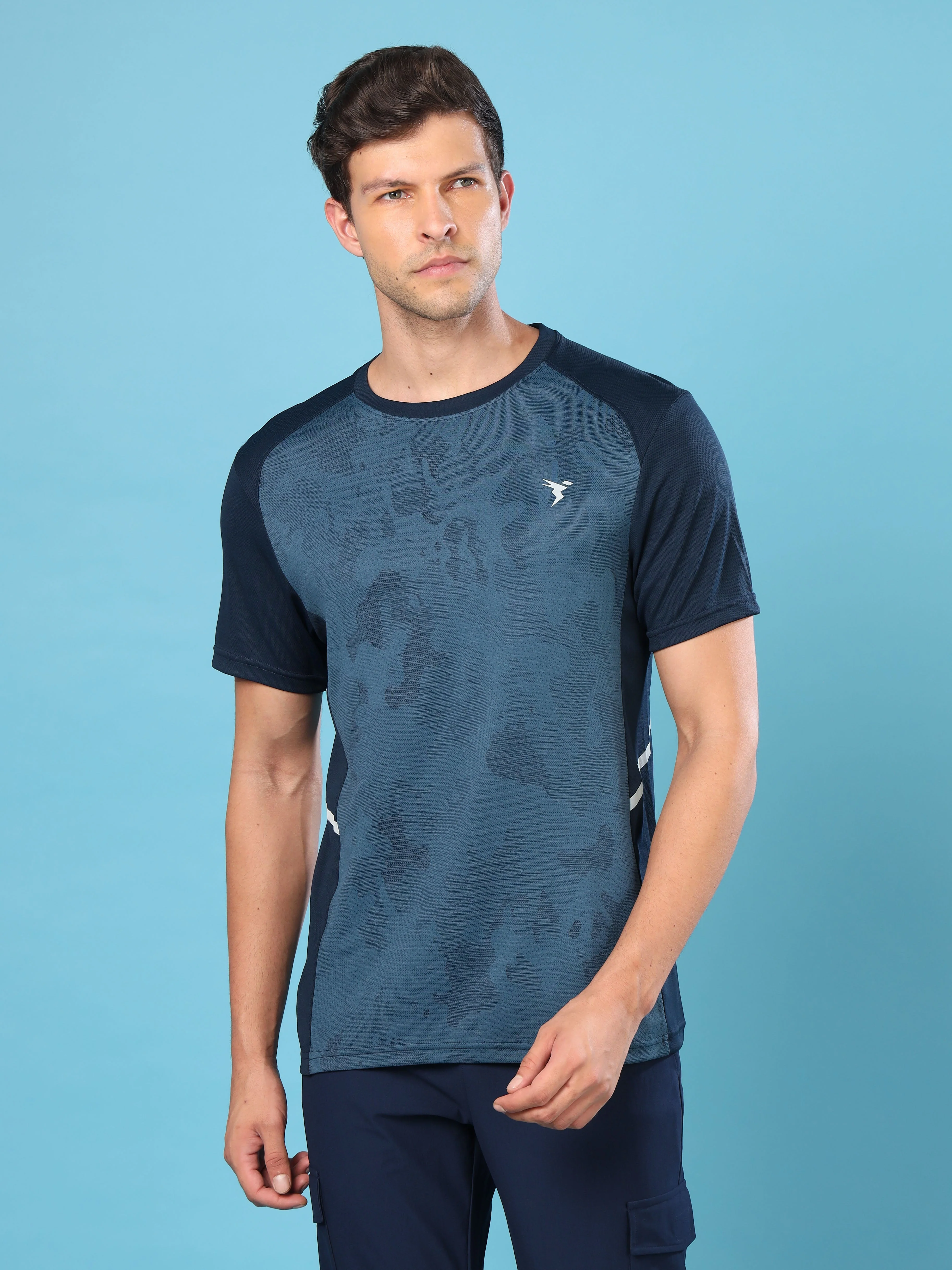 Men Slim Fit Crew Neck T-shirt with DOUBLE COOL - Image 5