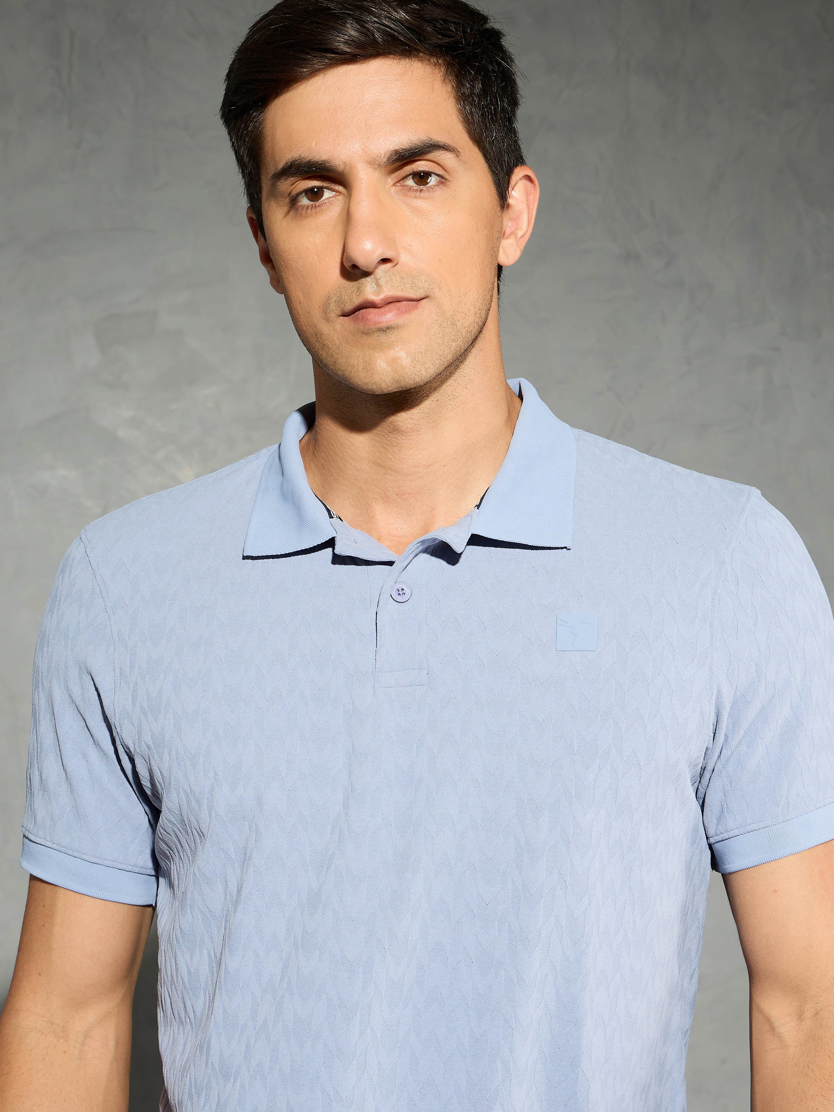 Men Jacquard Slim Fit Polo Sports T-shirt with COTFLEX - Image 6