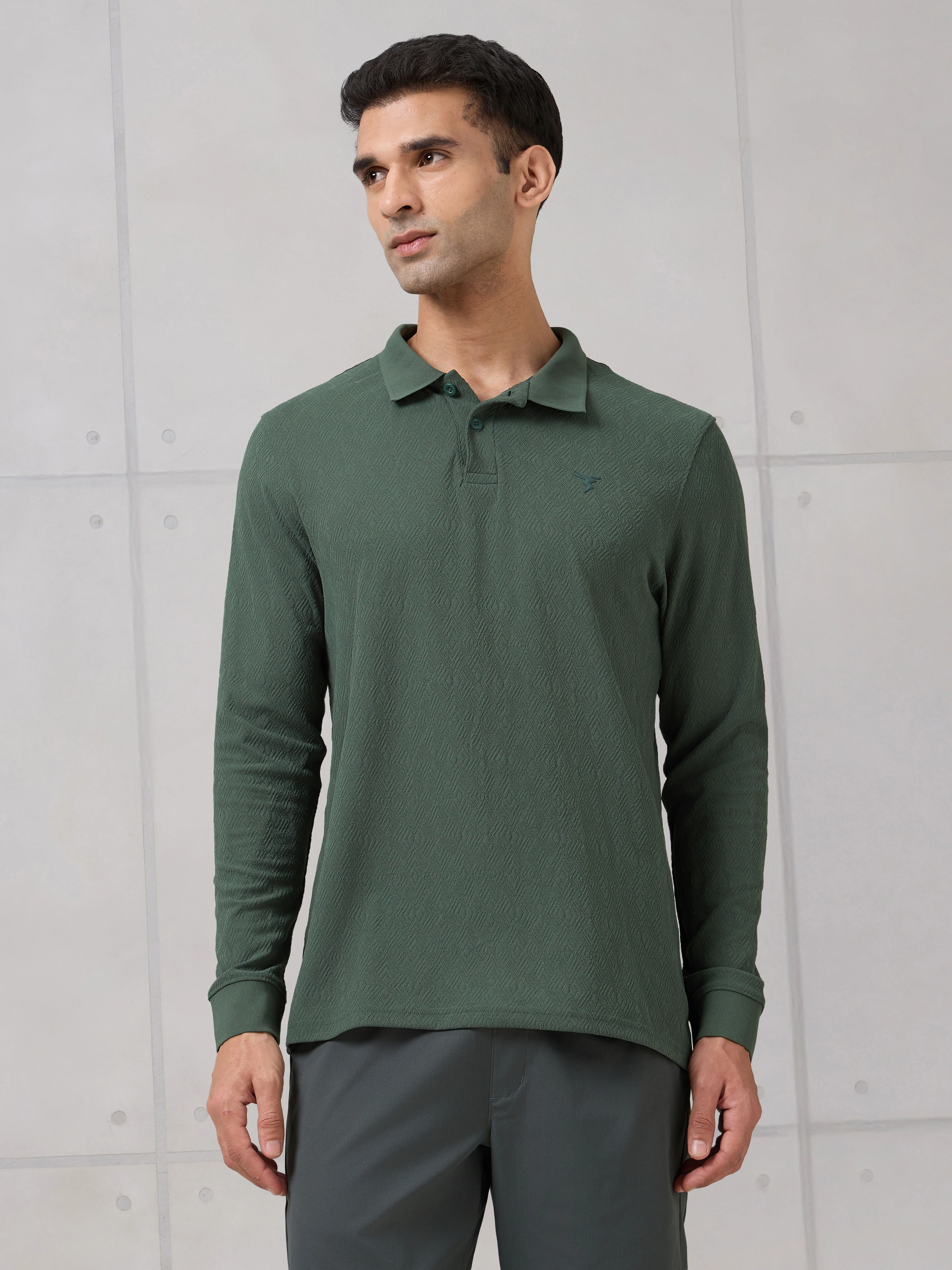 Men Solid Active Out Polo Neck T-shirt with COTFLEX - Image 2