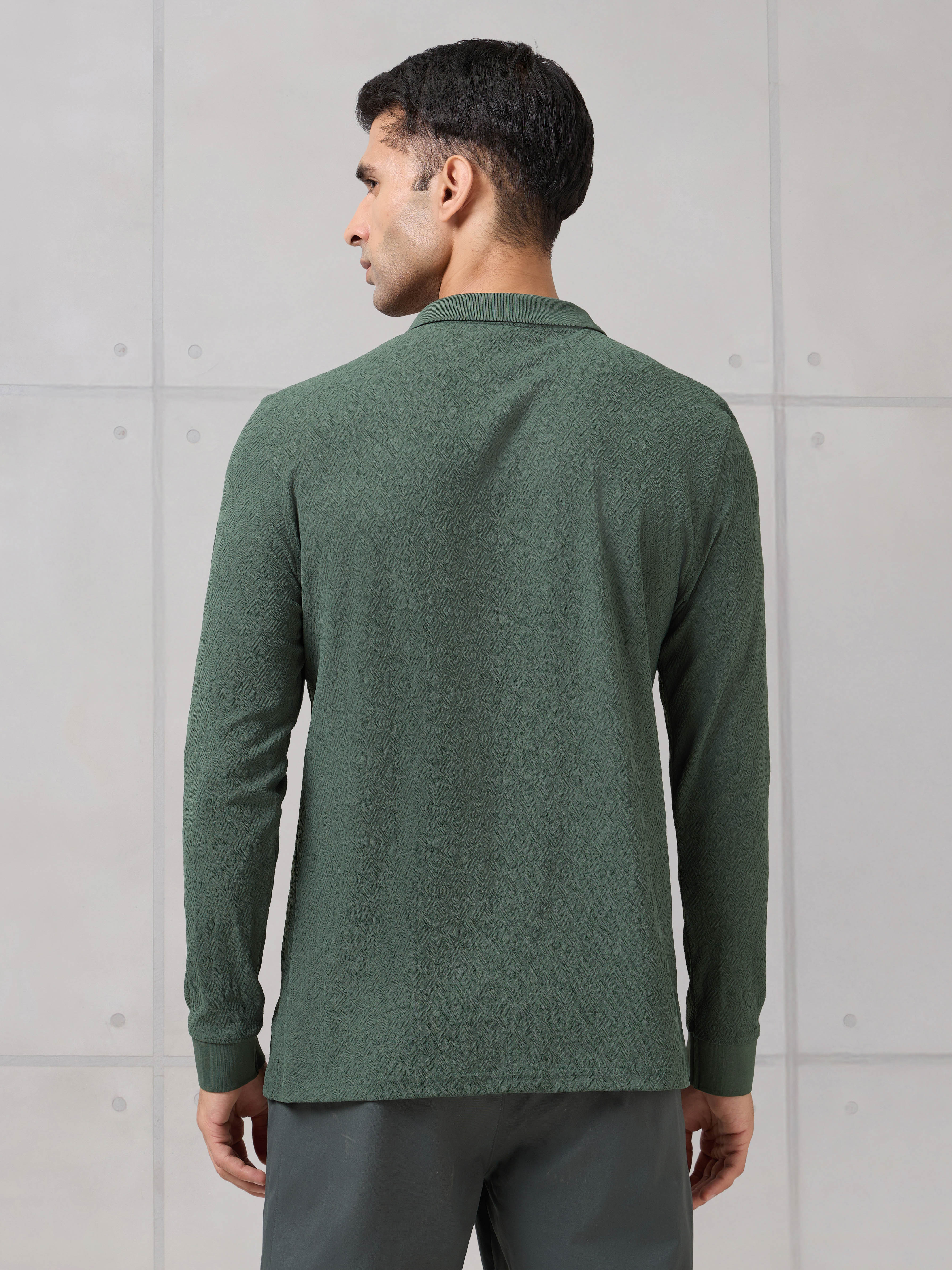 Men Solid Active Out Polo Neck T-shirt with COTFLEX - Image 3