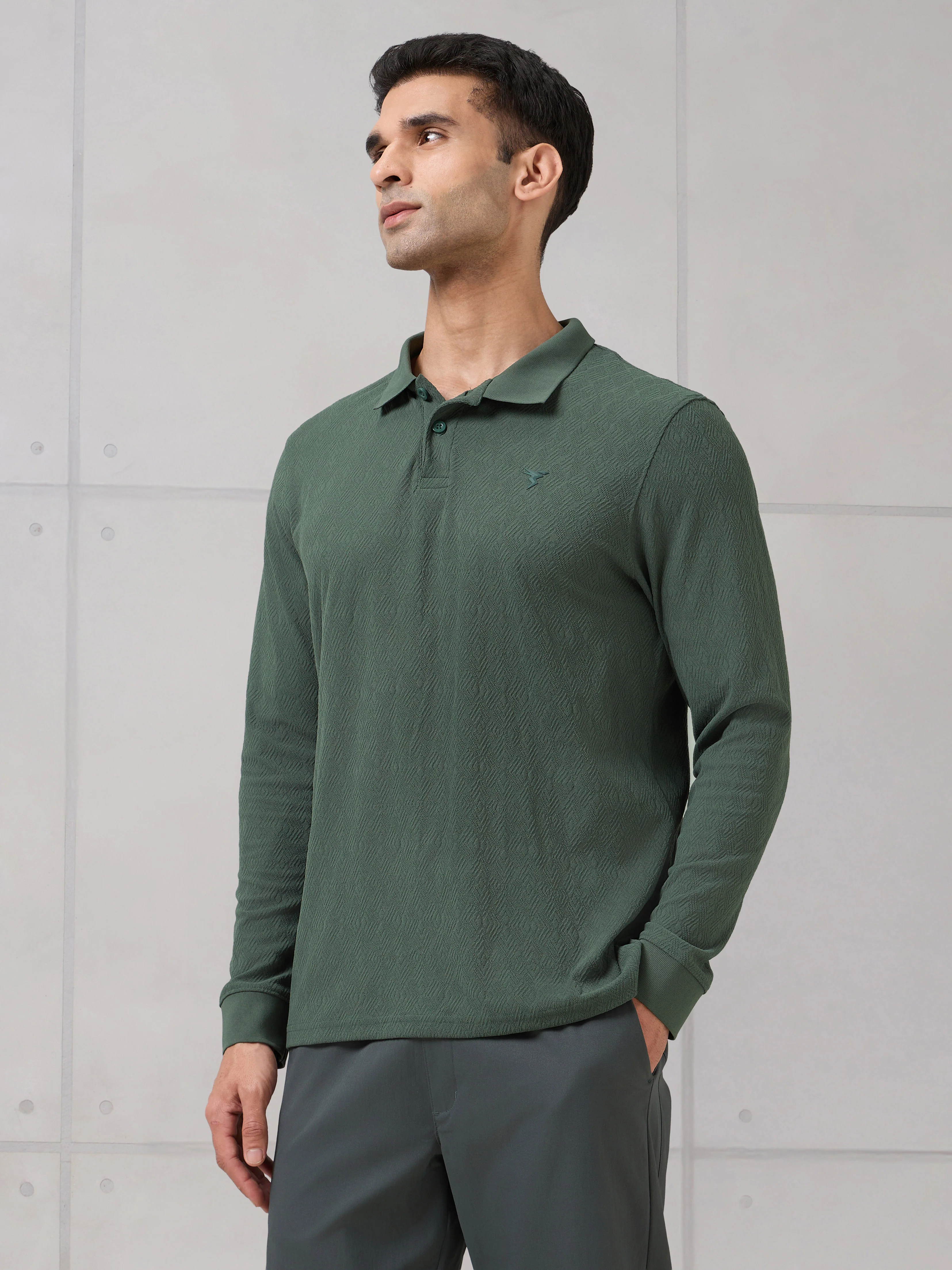 Men Solid Active Out Polo Neck T-shirt with COTFLEX - Image 4