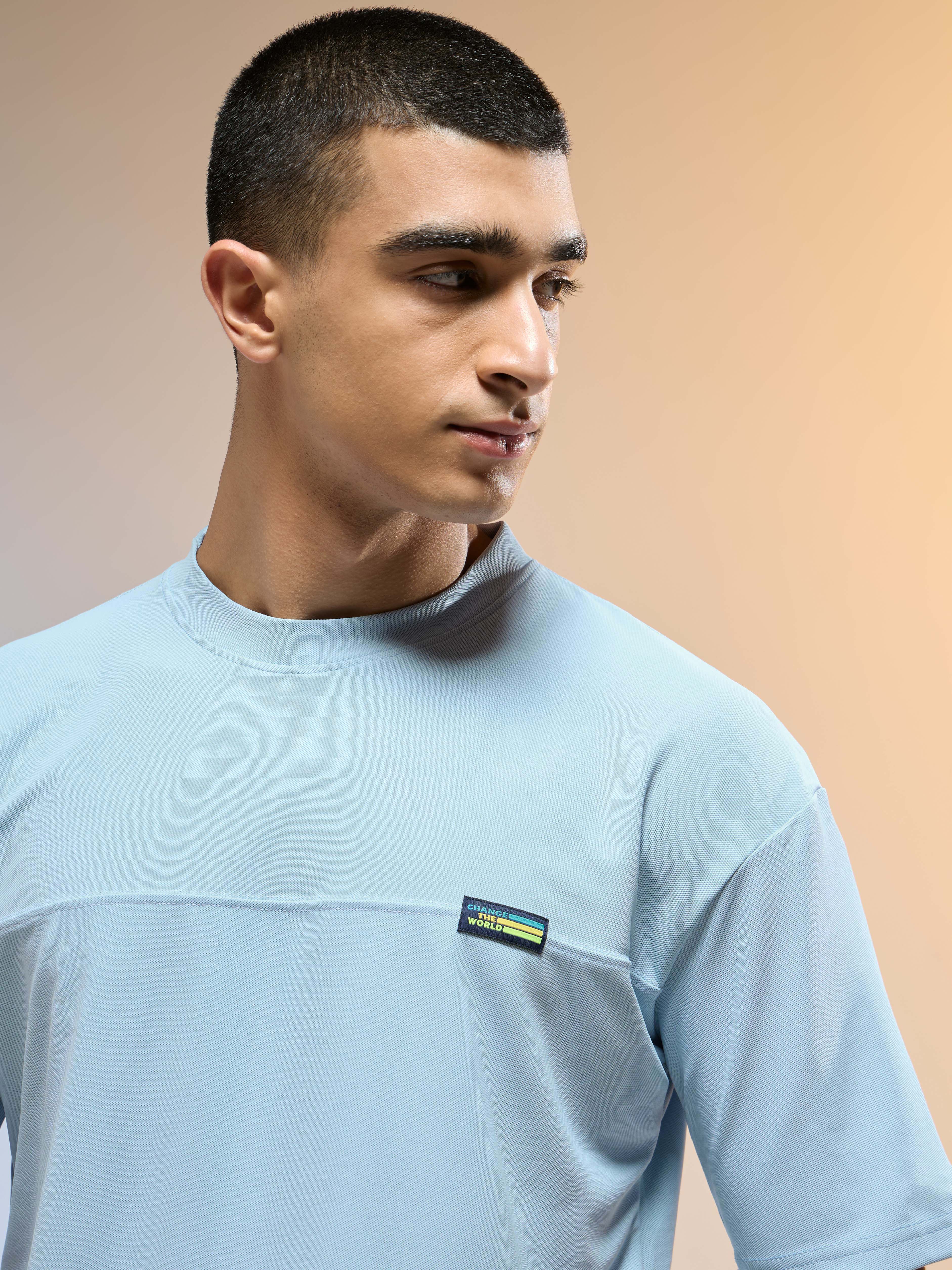 Men Solid Oversized Round Neck Sports T-shirt with MATPIQ - Image 6