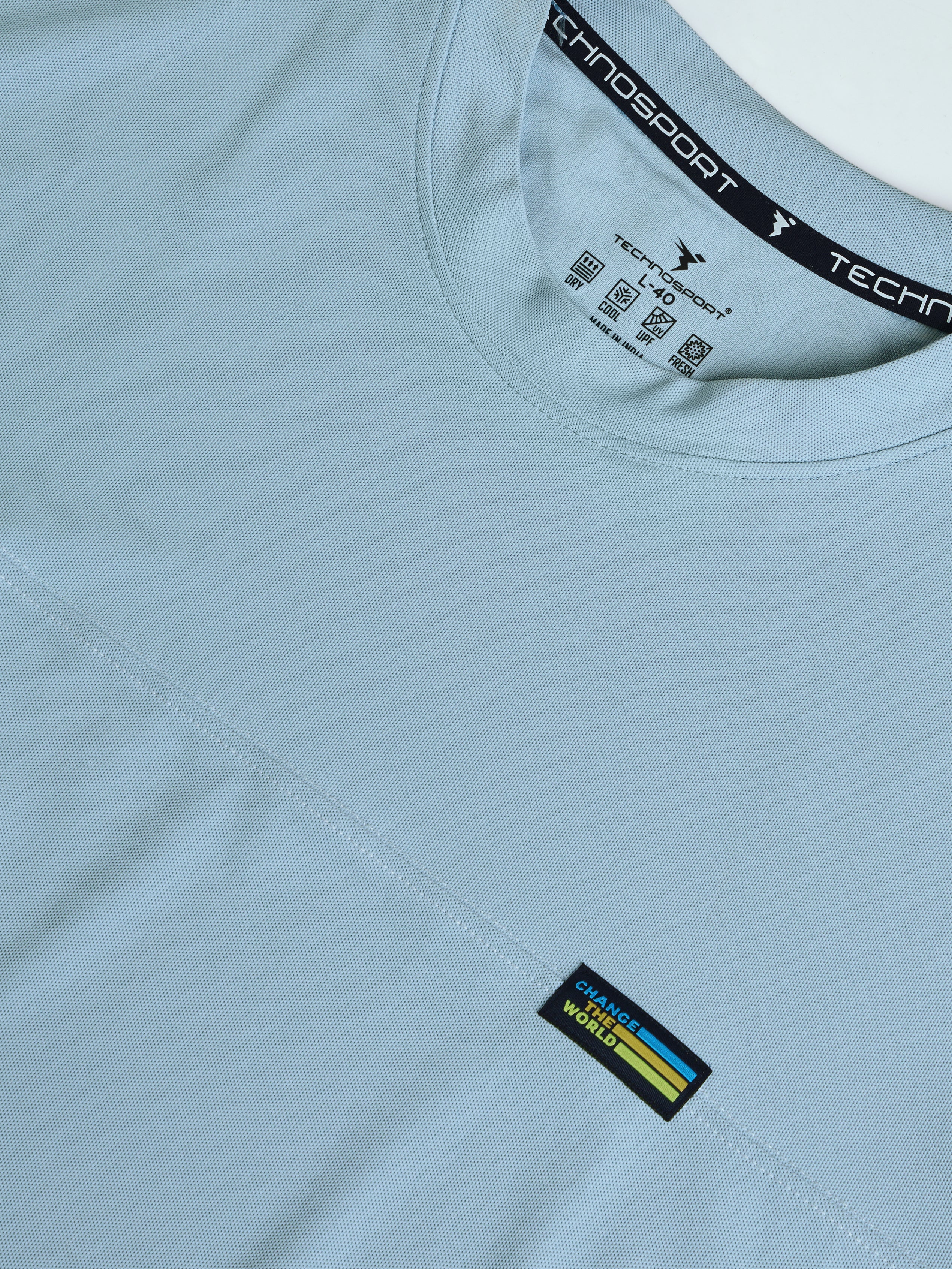 Men Solid Oversized Round Neck Sports T-shirt with MATPIQ - Image 7