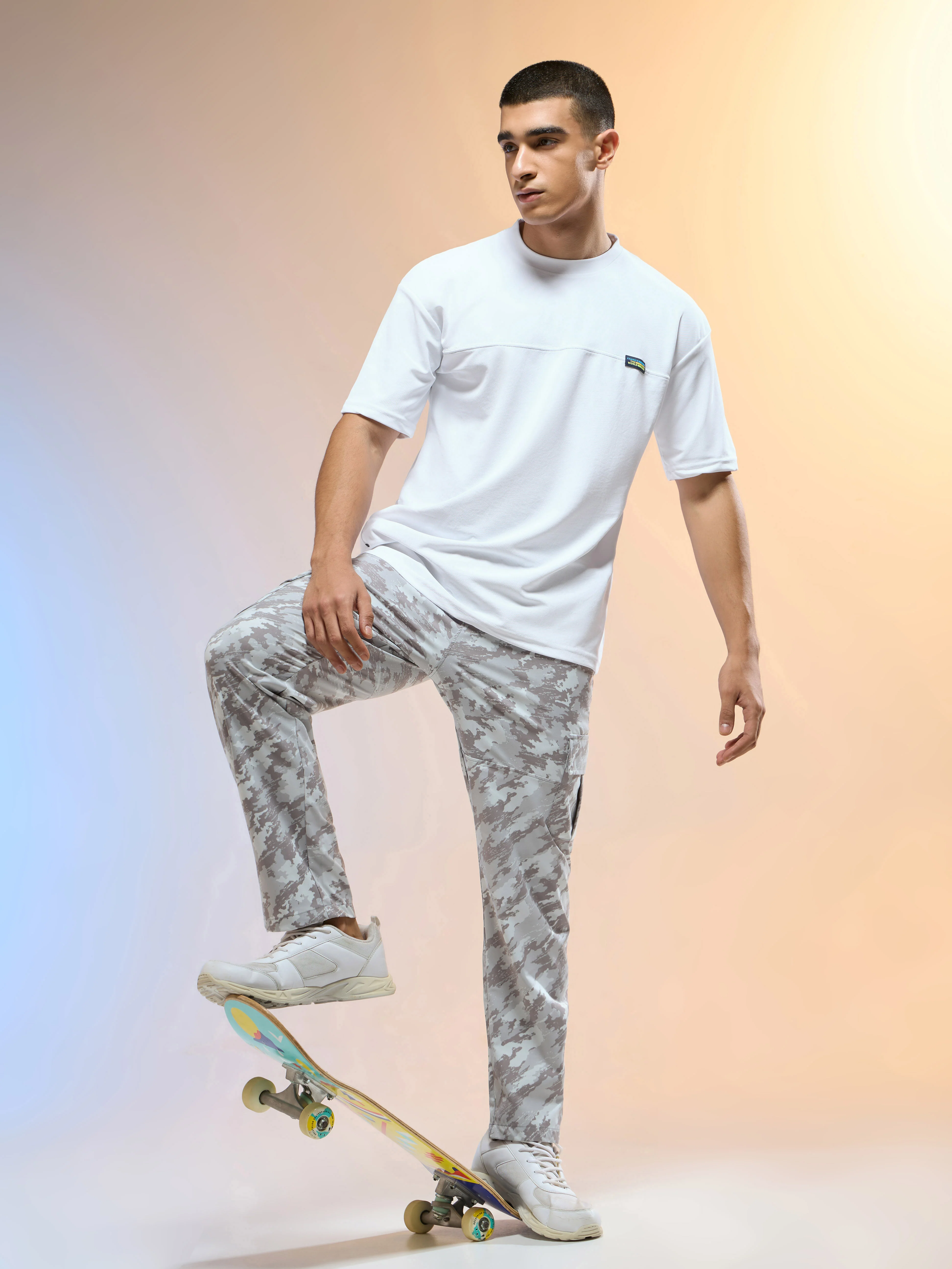 Men Solid Oversized Round Neck Sports T-shirt with MATPIQ - Image 5