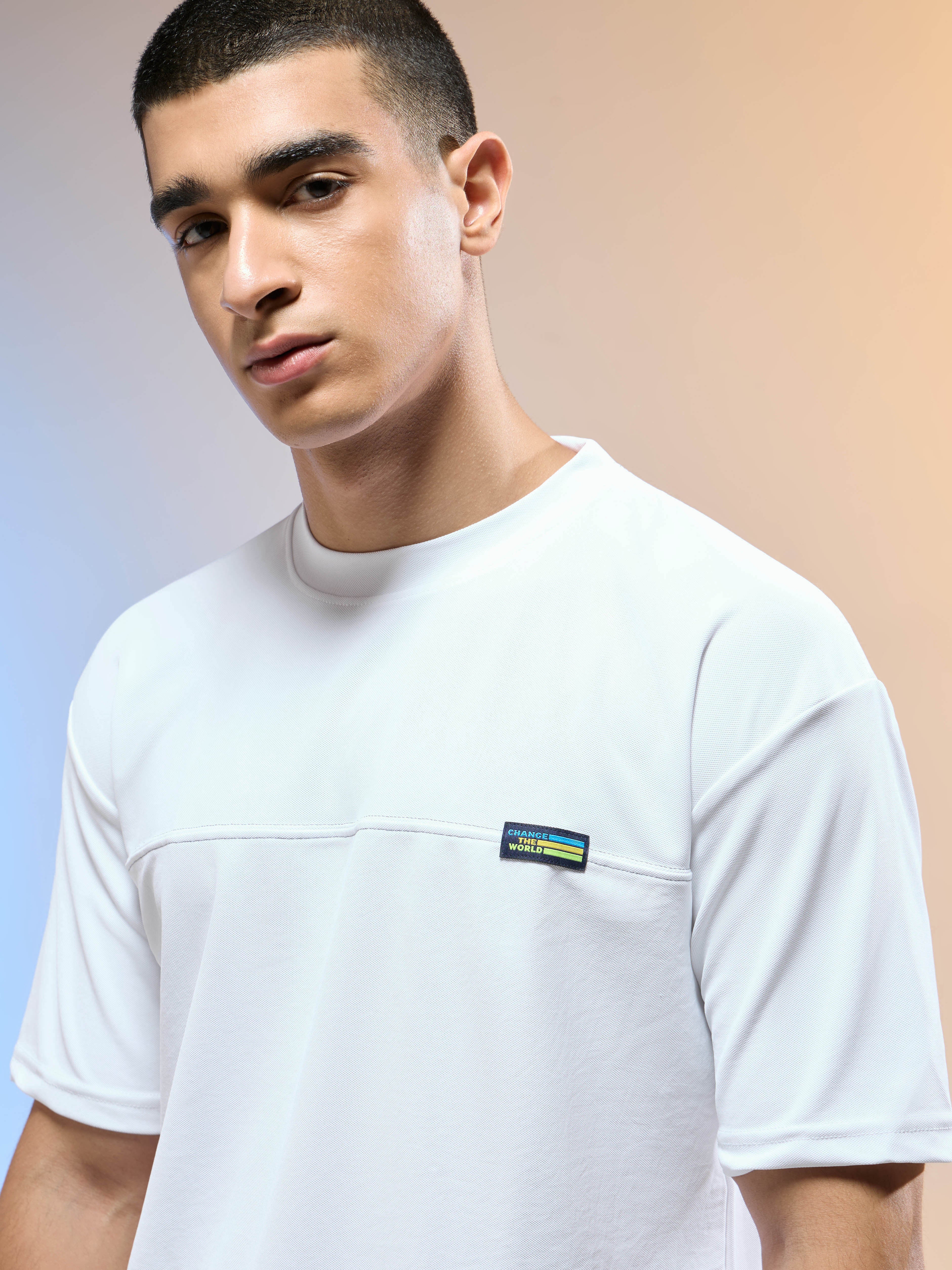 Men Solid Oversized Round Neck Sports T-shirt with MATPIQ - Image 6
