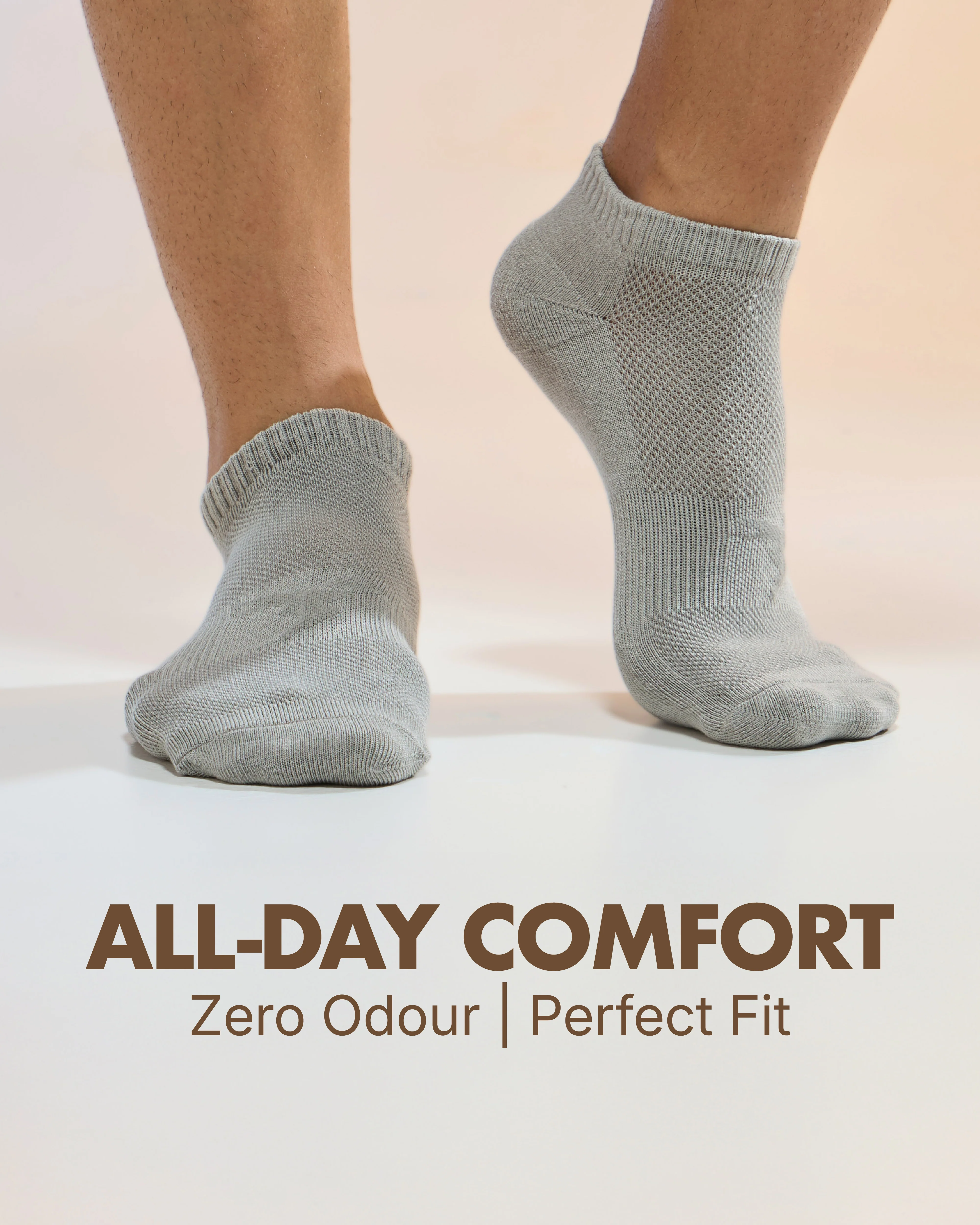 Men Solid Pack of 3 Socks with VENTMESH - Image 3