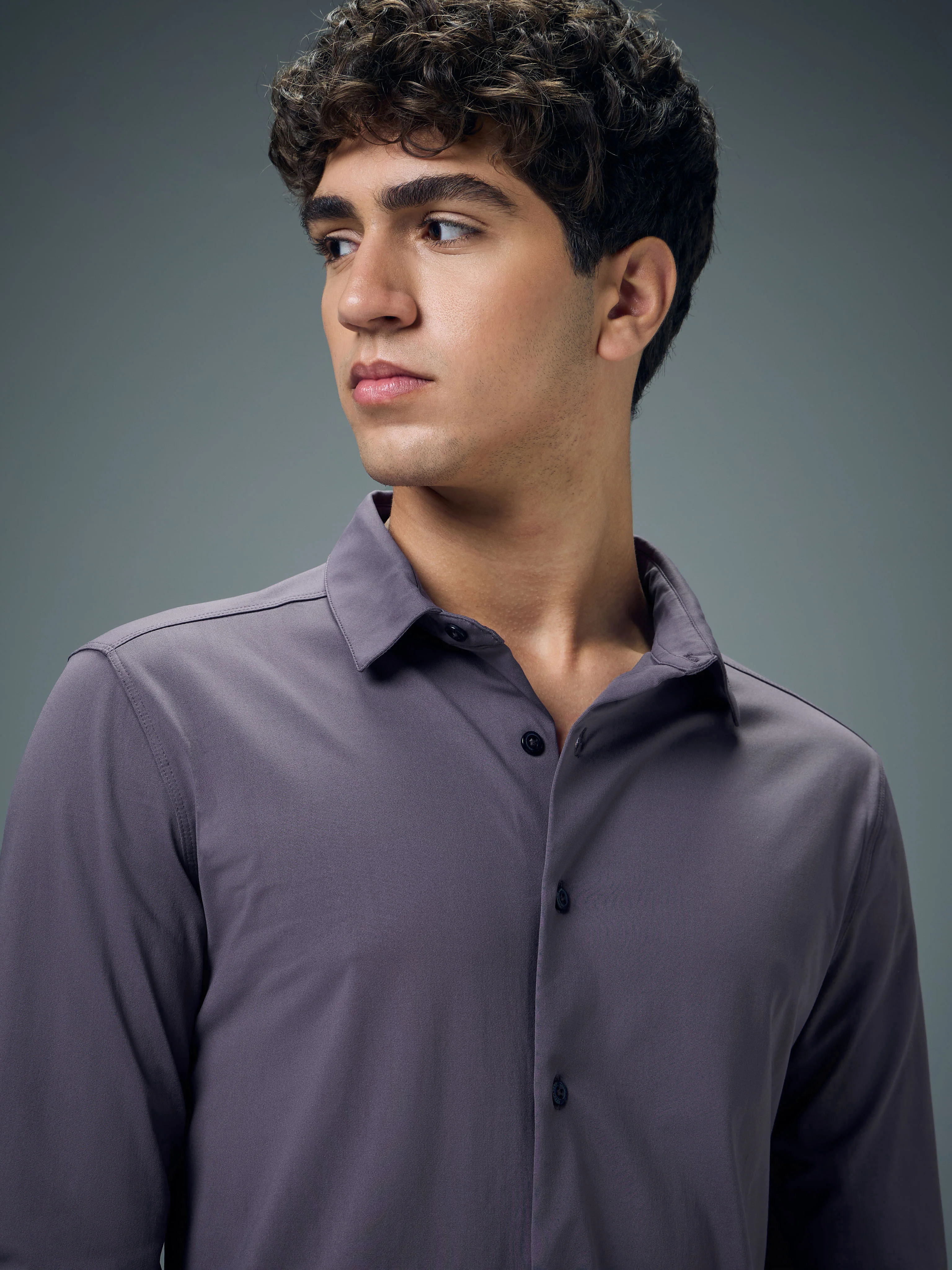 Men Solid Regular Fit Spread Collar Casual Shirt with COTFLEX - Image 6