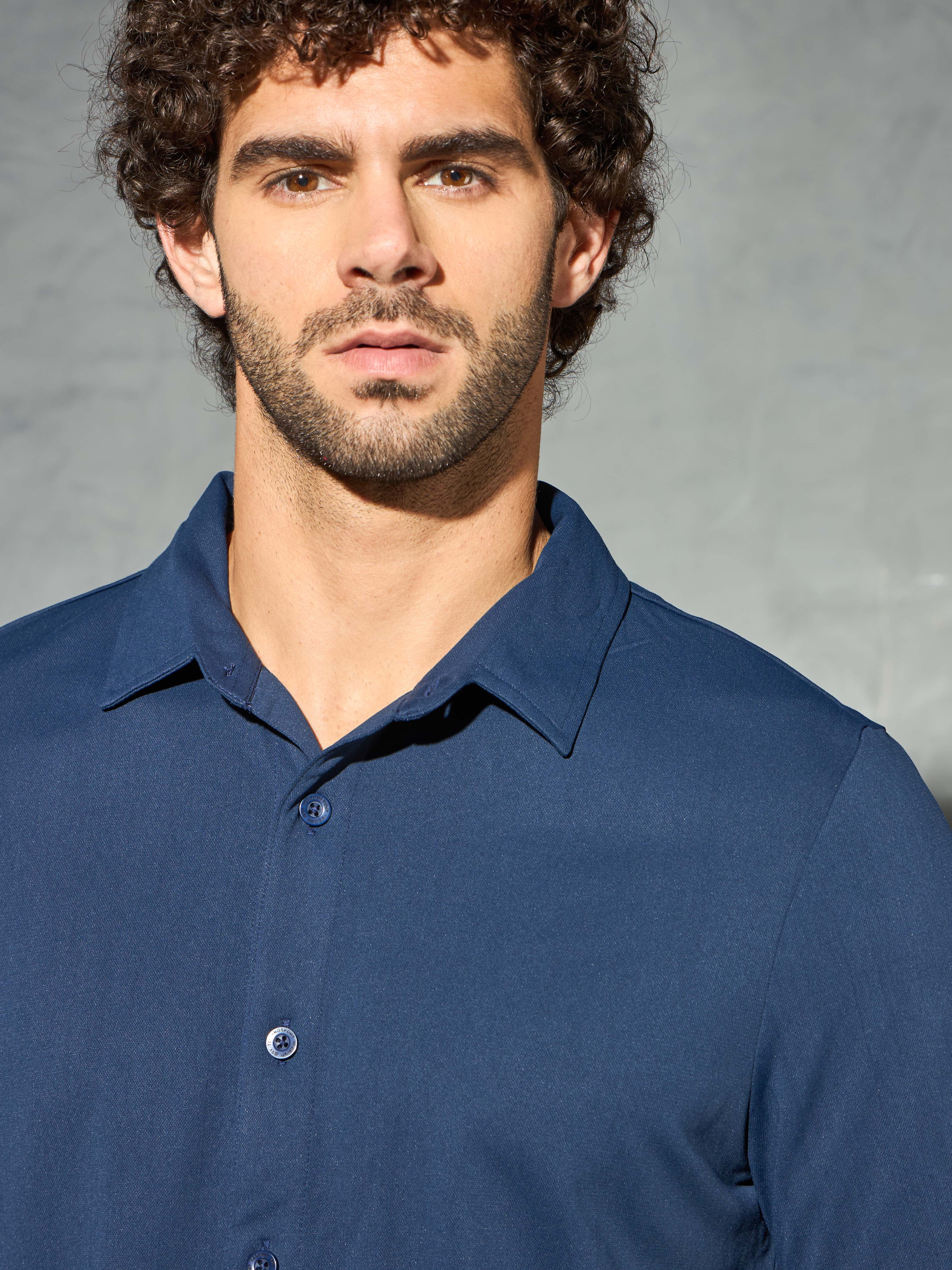 Men Solid Regular Fit Spread Collar Shirt with TECHNO COOL+ - Image 5