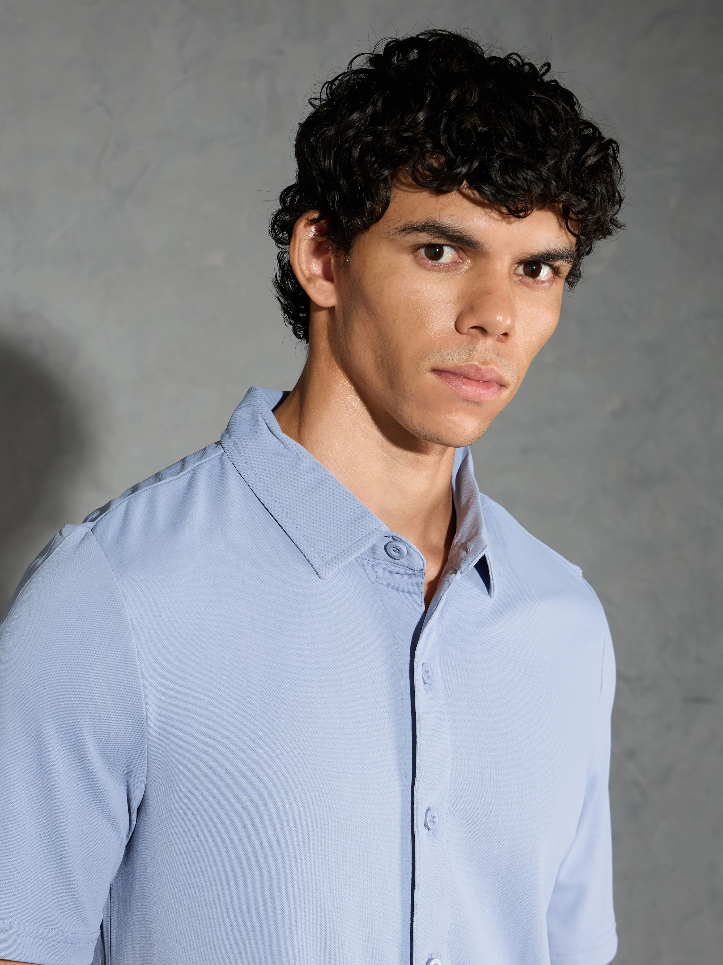 Men Solid Regular Fit Spread Collar Shirt with TECHNO COOL+ - Image 6
