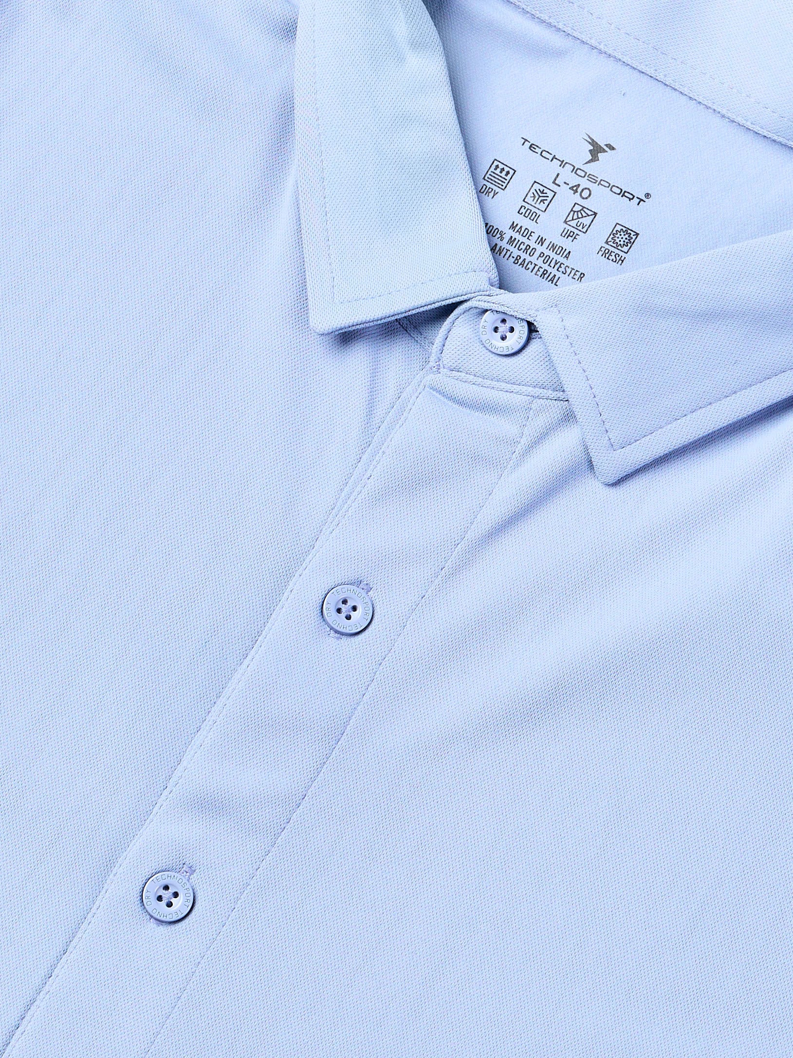 Men Solid Regular Fit Spread Collar Shirt with TECHNO COOL+ - Image 7
