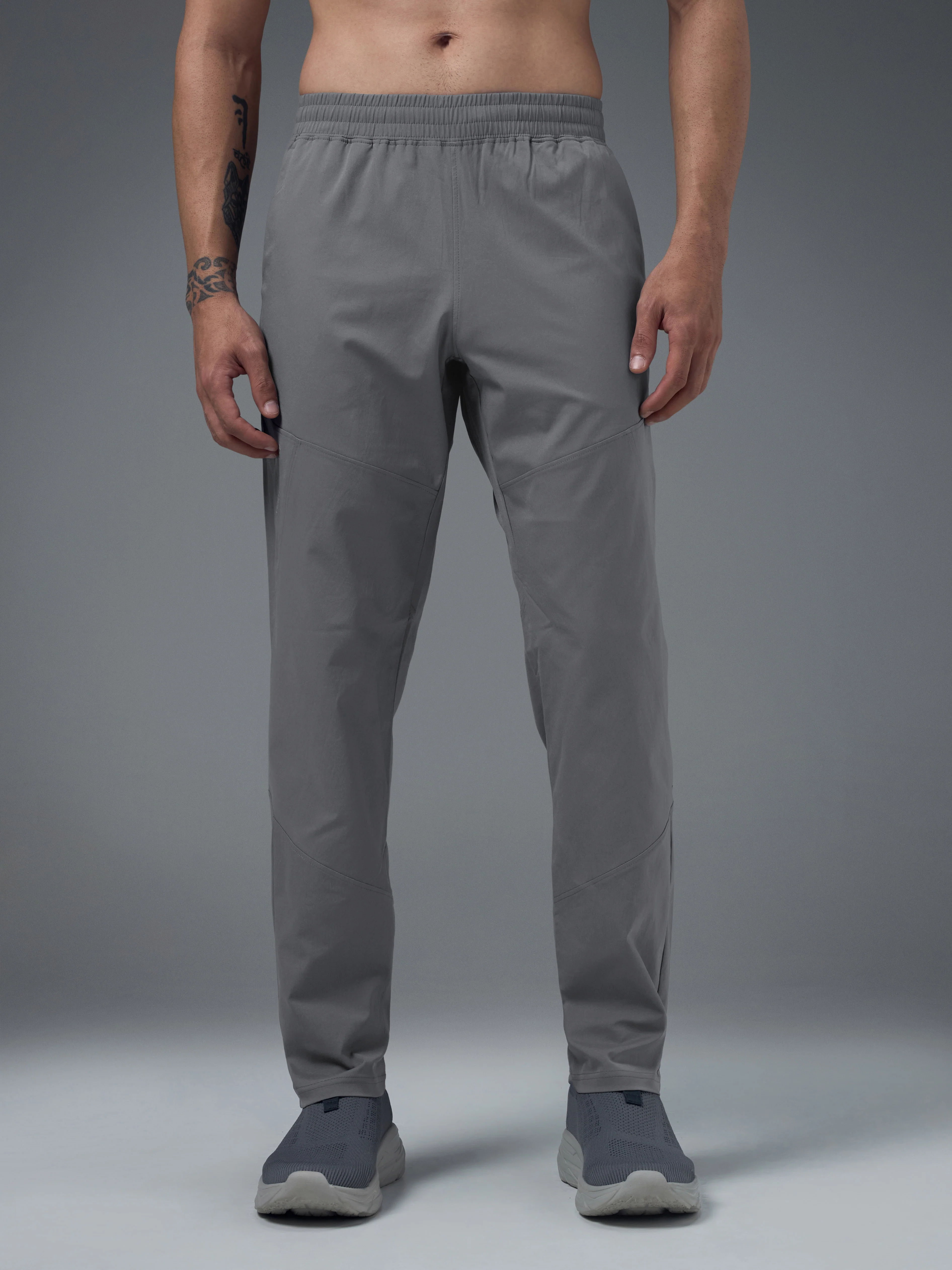 Men Solid Regular Fit Trackpants with TS FLEXI - Image 2