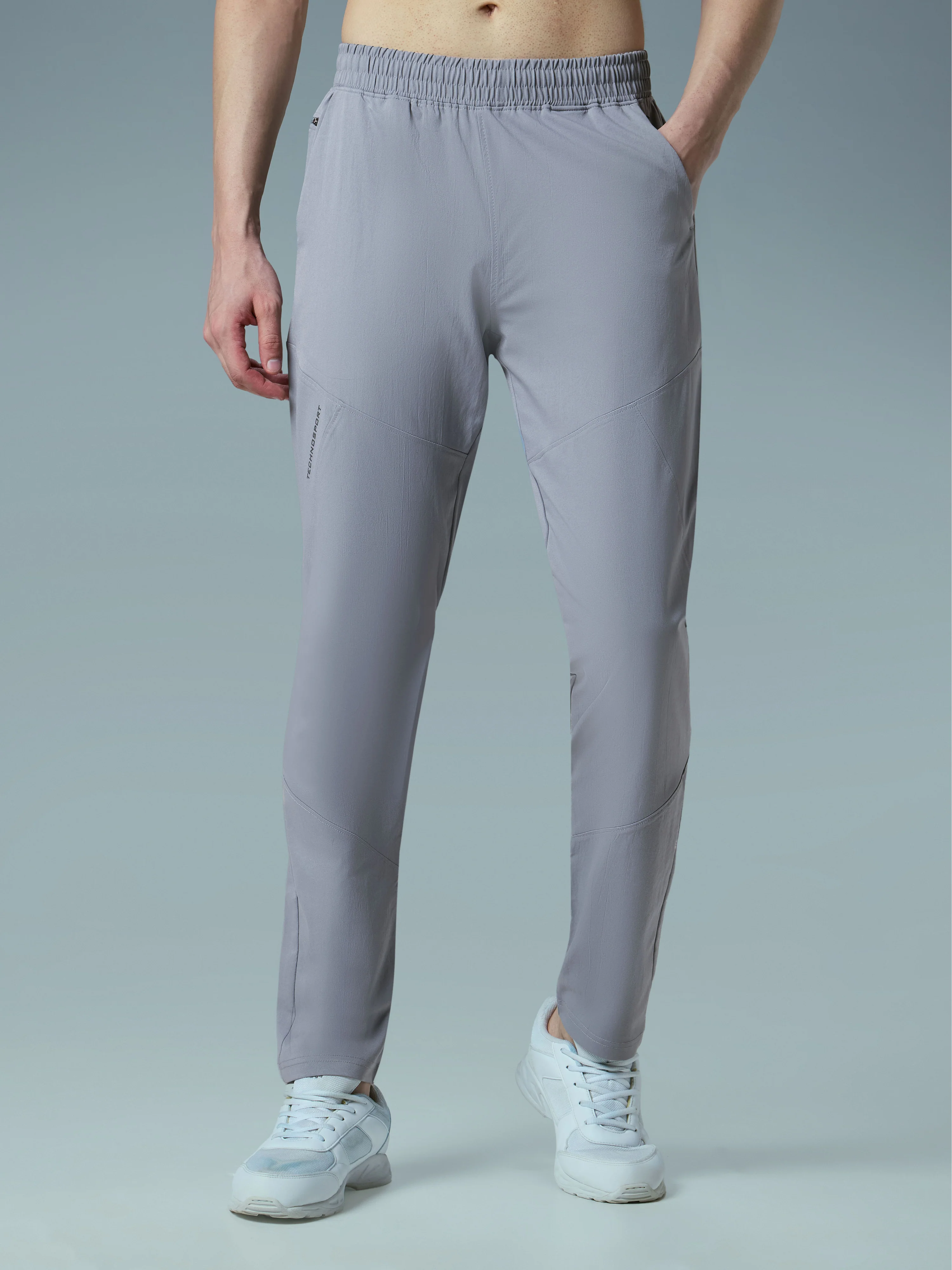 Men Solid Regular Fit Trackpants with TS FLEXI - Image 2