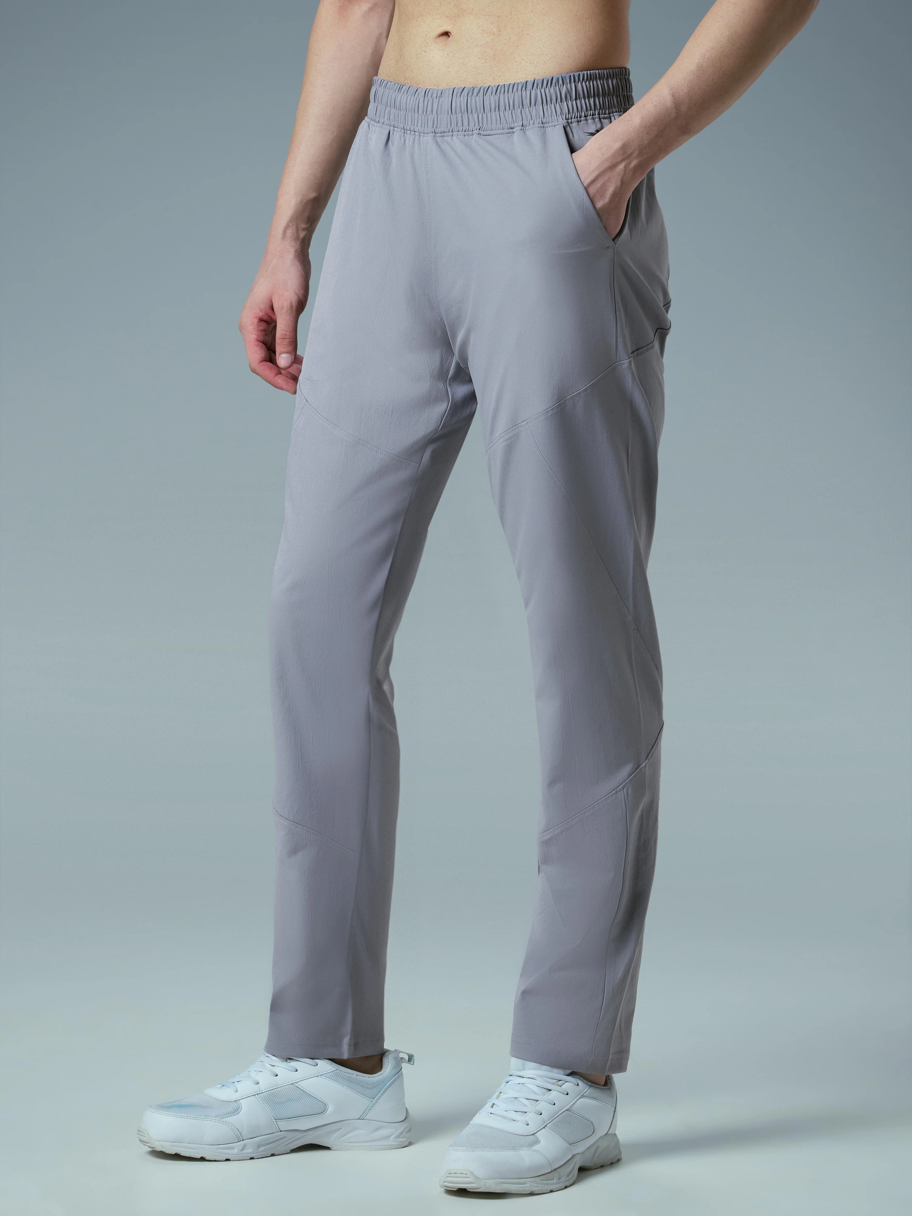 Men Solid Regular Fit Trackpants with TS FLEXI - Image 4