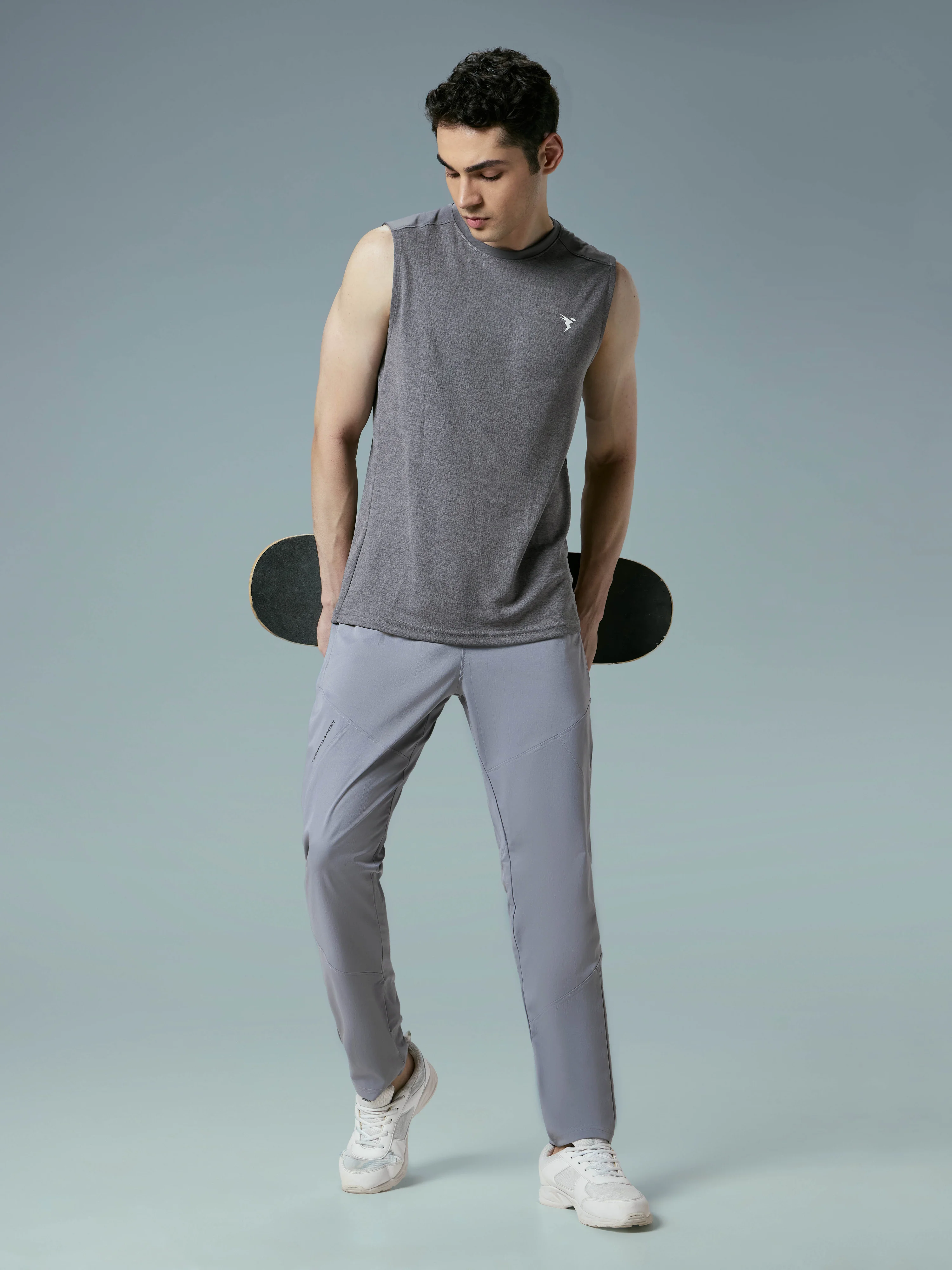 Men Solid Regular Fit Trackpants with TS FLEXI - Image 5