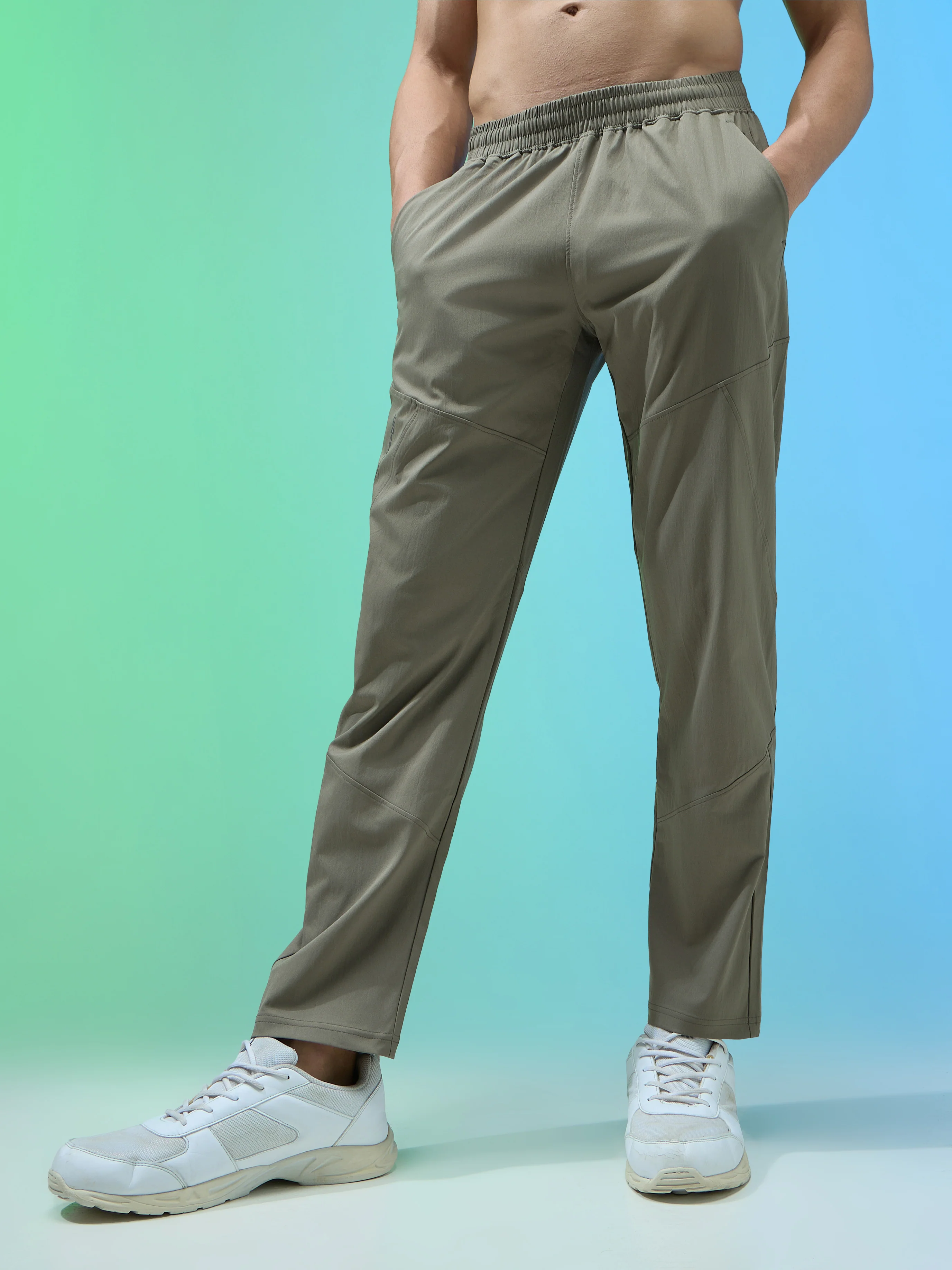 Men Solid Regular Fit Trackpants with TS FLEXI - Image 2
