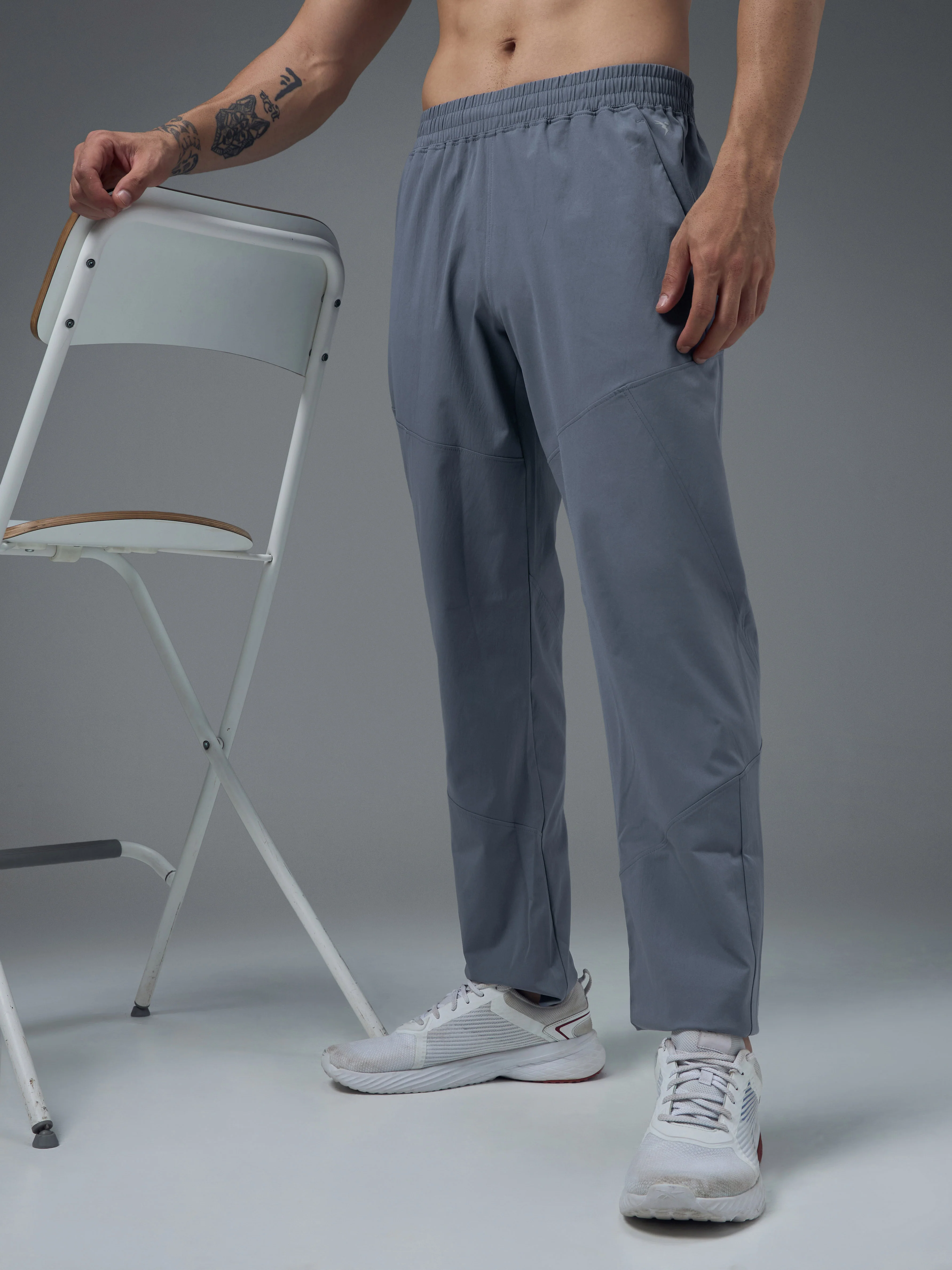 Men Solid Regular Fit Trackpants with TS FLEXI