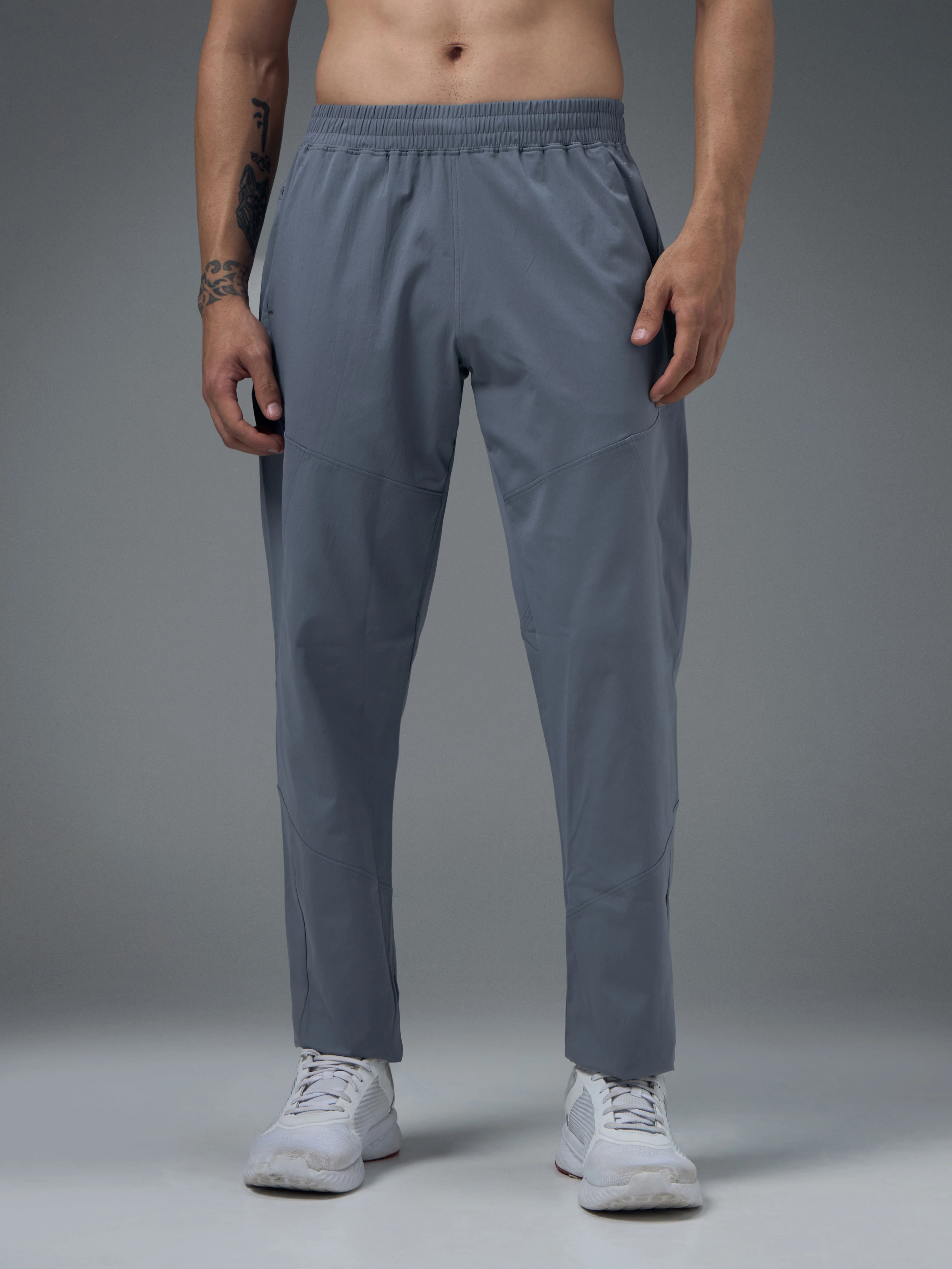 Men Solid Regular Fit Trackpants with TS FLEXI - Image 2
