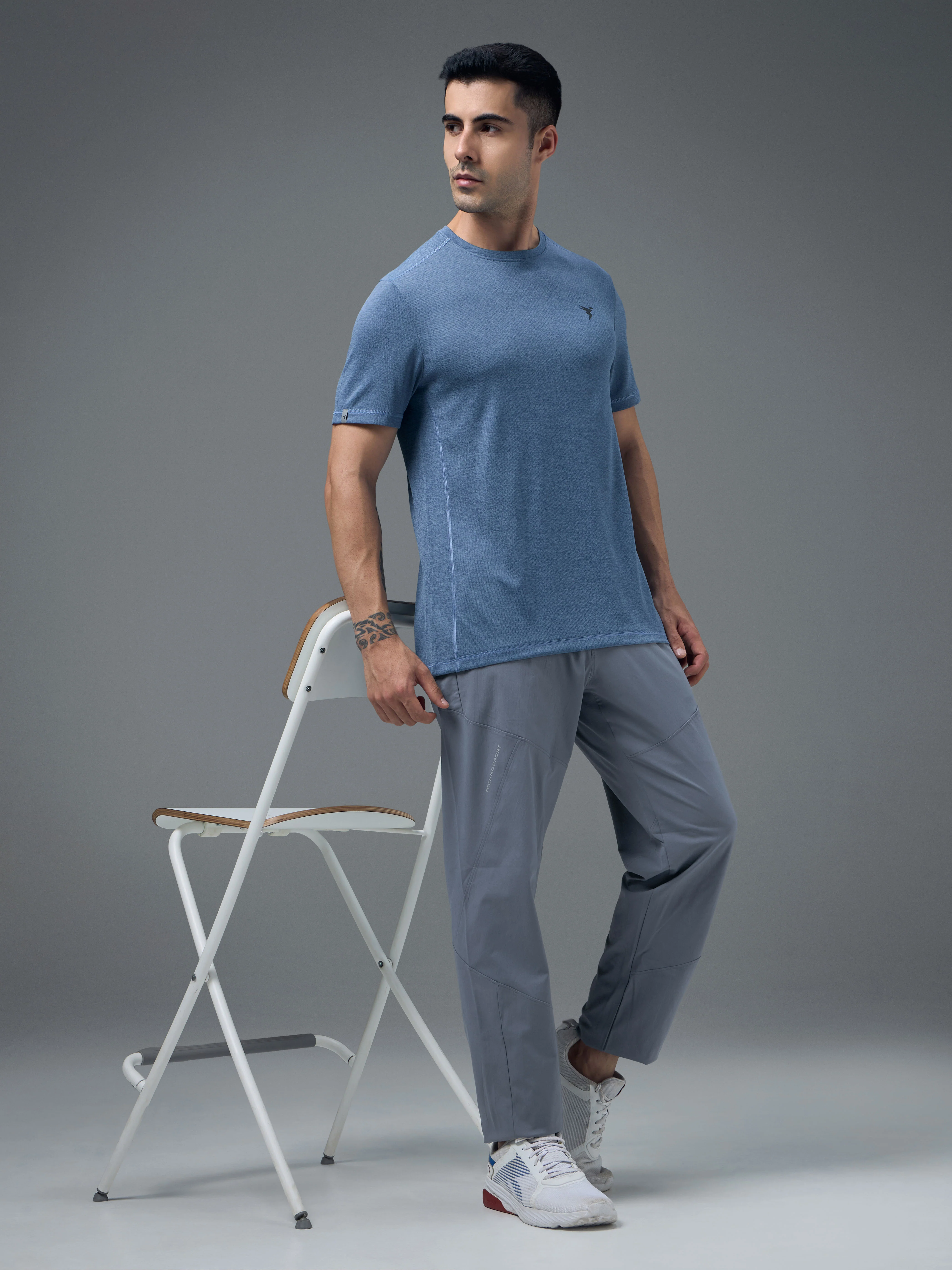 Men Solid Regular Fit Trackpants with TS FLEXI - Image 5