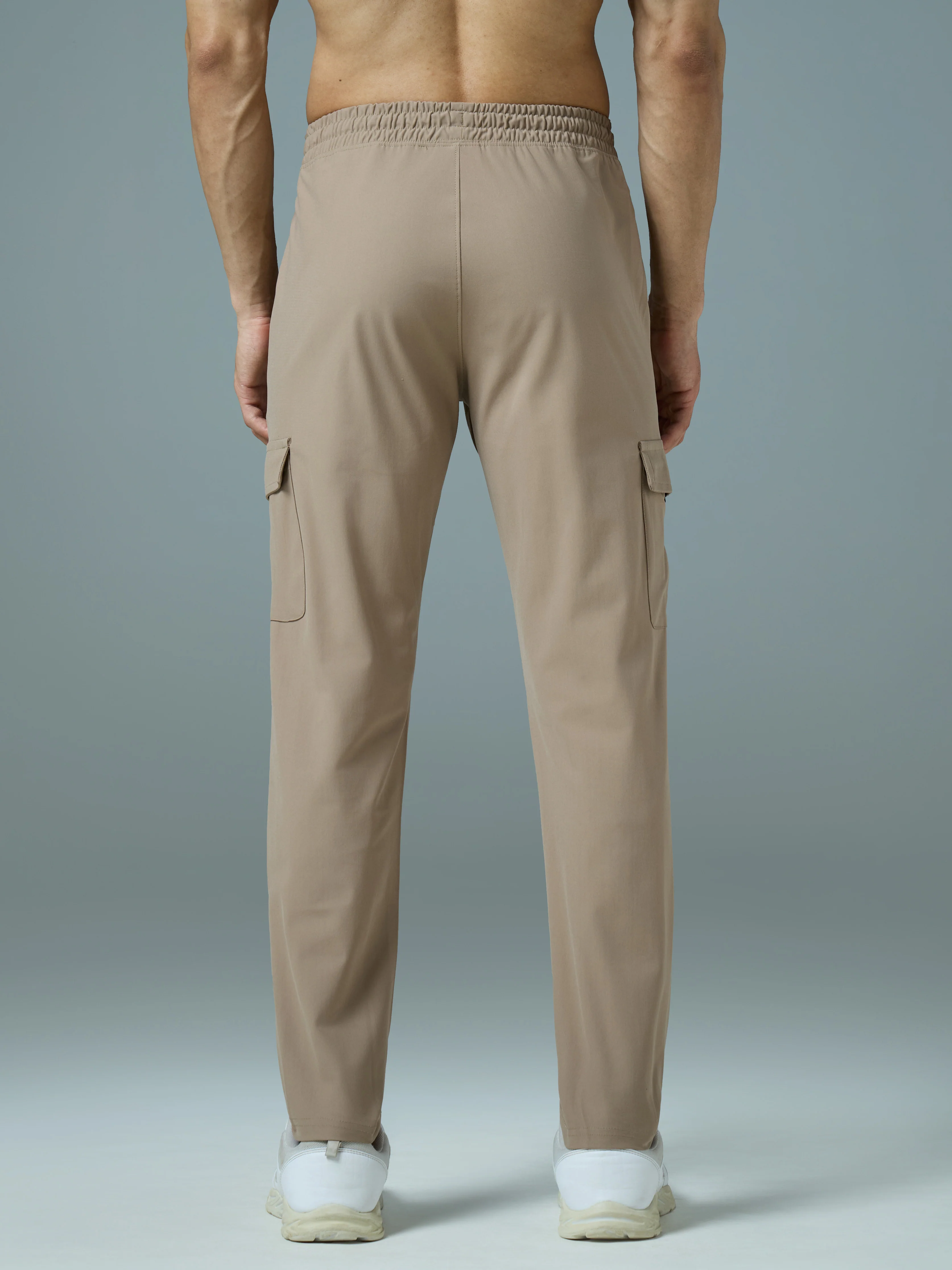 Men Solid Relax Fit Cargo Trackpants with DURACOOL+ - Image 2