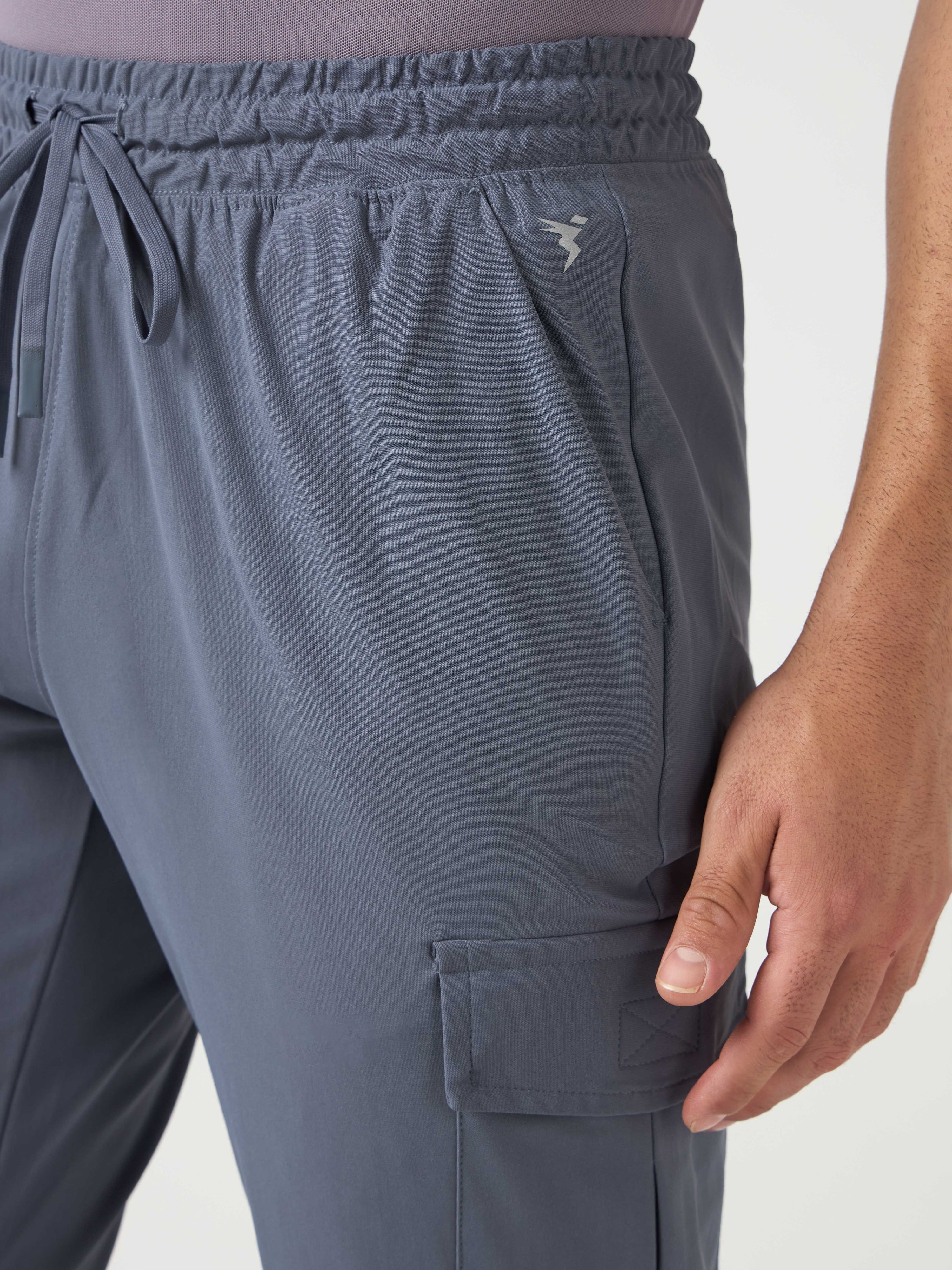 Men Solid Relax Fit Cargo Trackpants with DURACOOL+ - Image 6