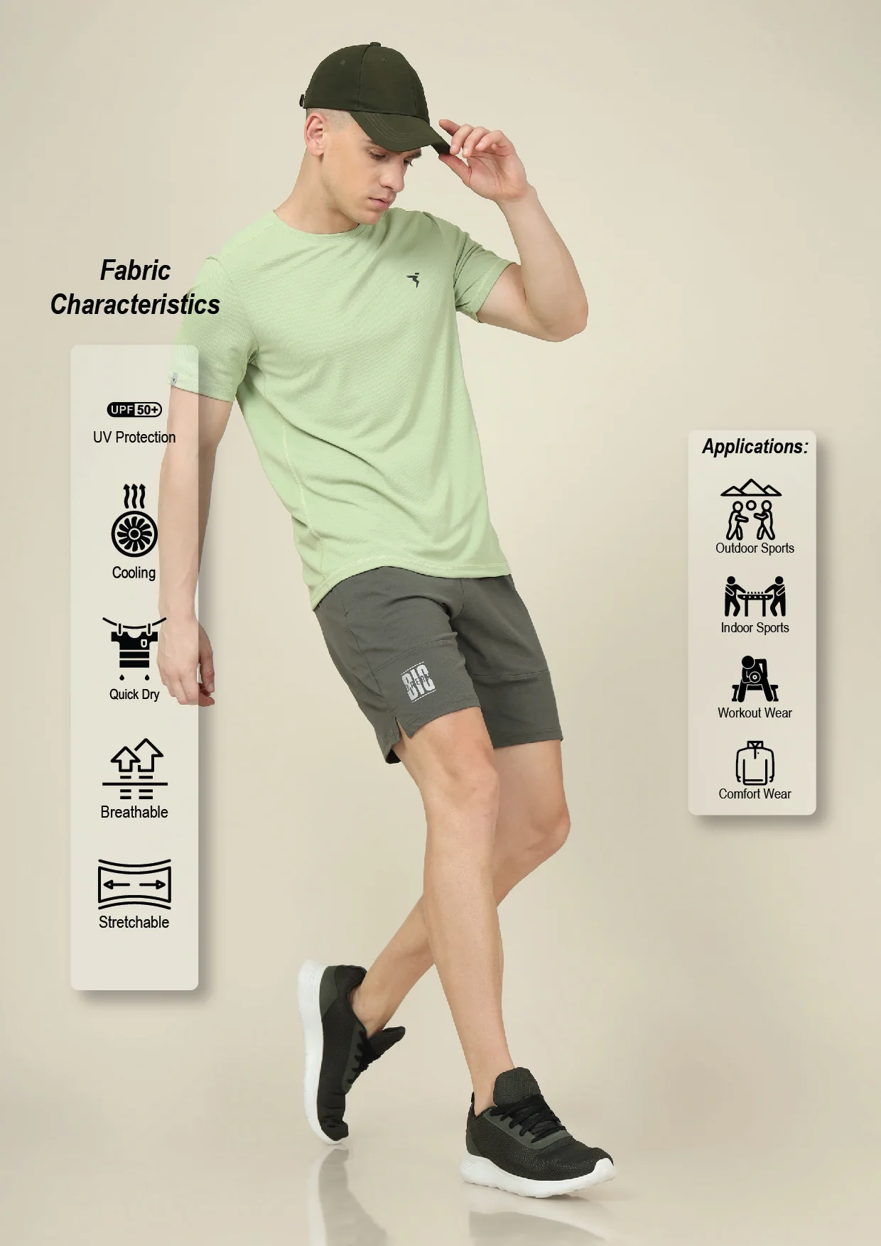 Men Solid Relax Fit Shorts with ELASTO LITE - Image 5