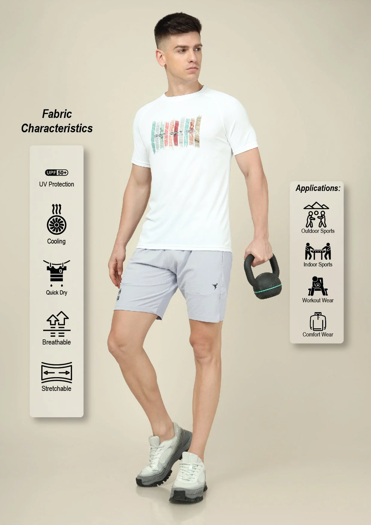 Men Solid Relax Fit Shorts with ELASTO LITE - Image 6