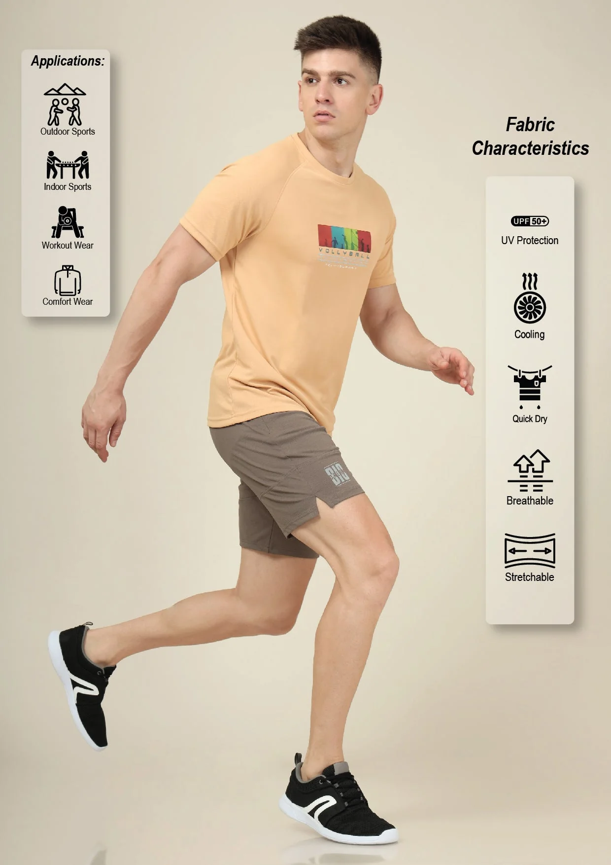 Men Solid Relax Fit Shorts with ELASTO LITE - Image 4