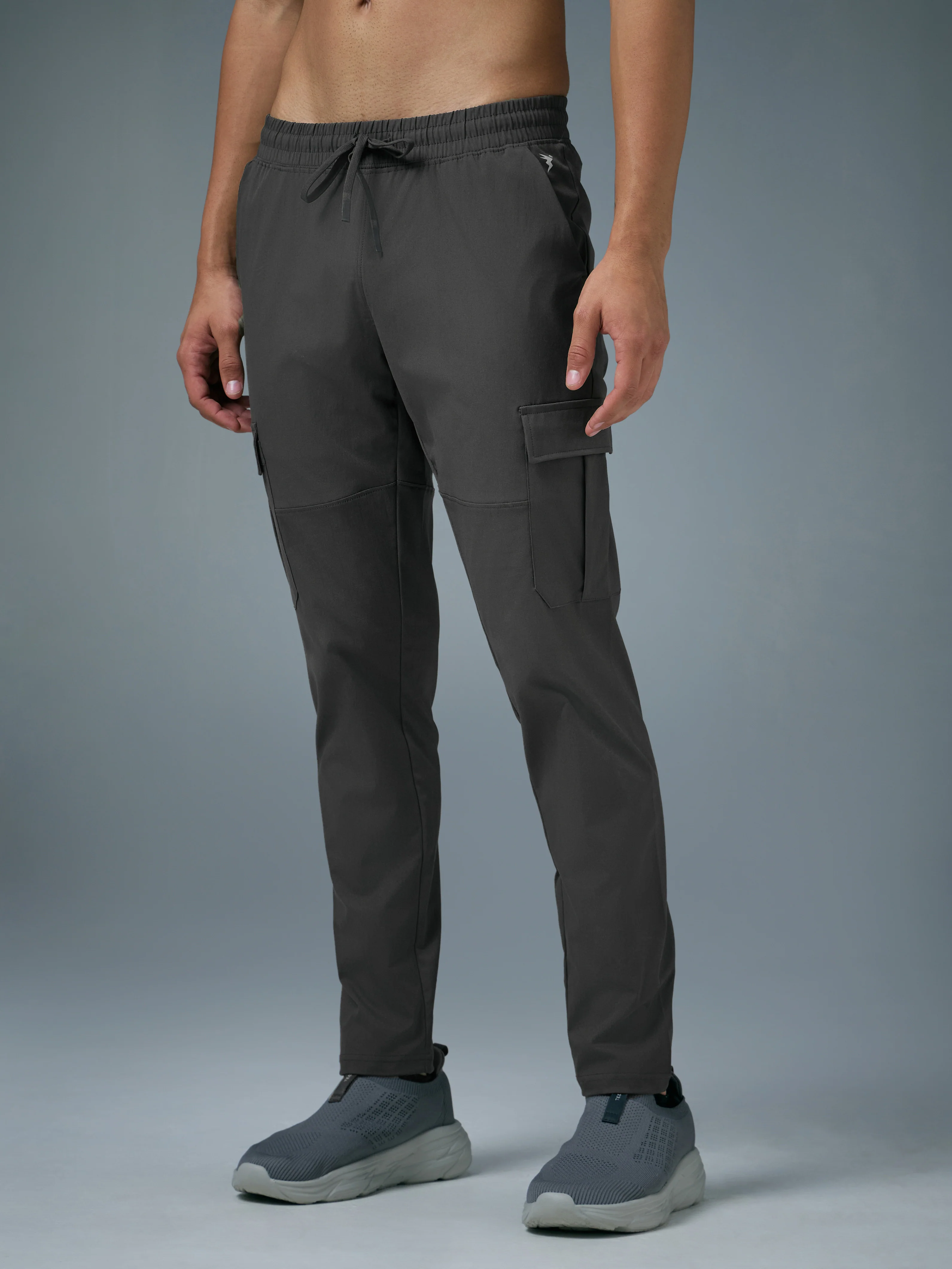 Men Solid Relax Fit Sports Cargo Trackpants with TS FLEXI - Image 4