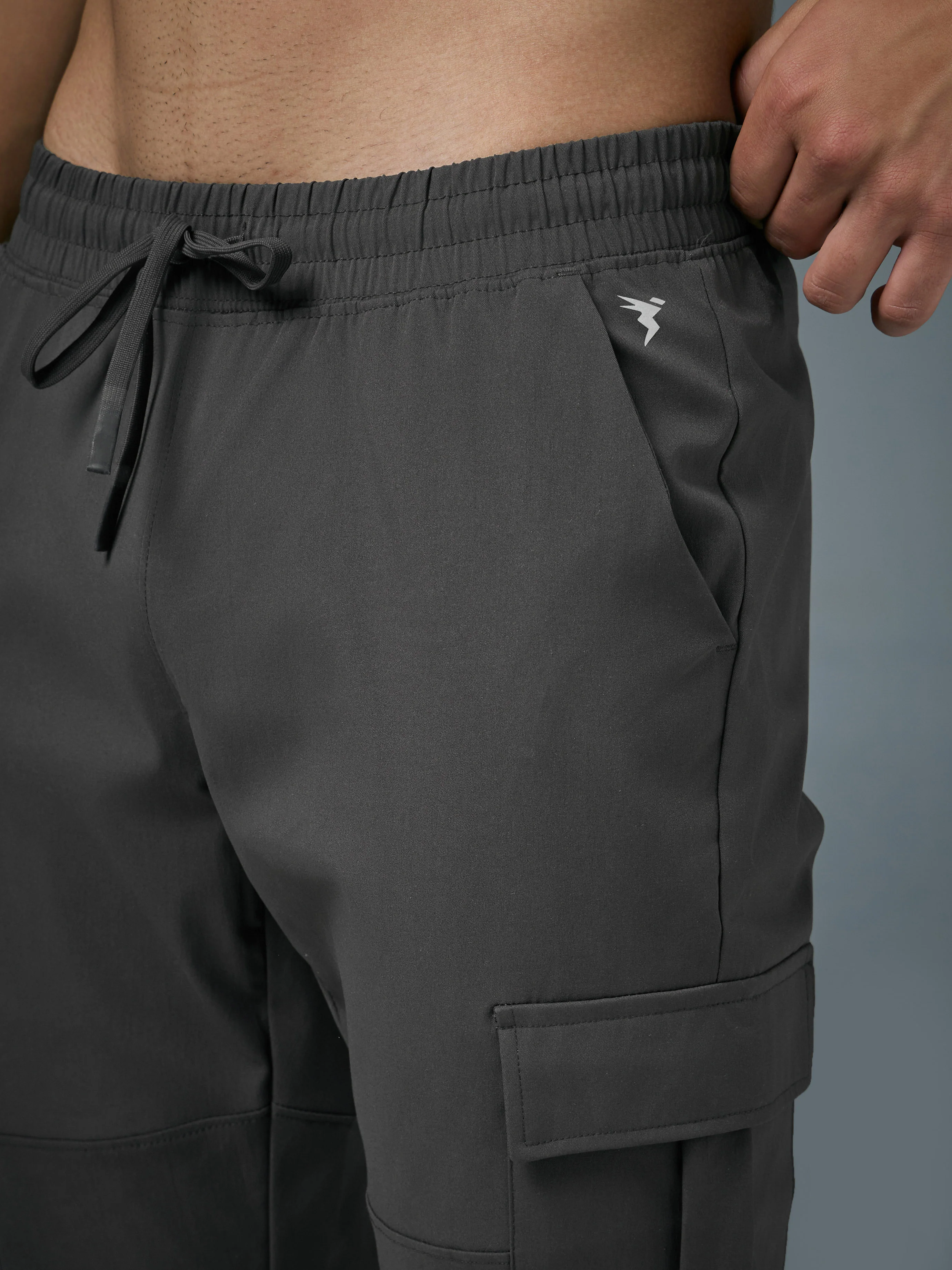Men Solid Relax Fit Sports Cargo Trackpants with TS FLEXI - Image 6