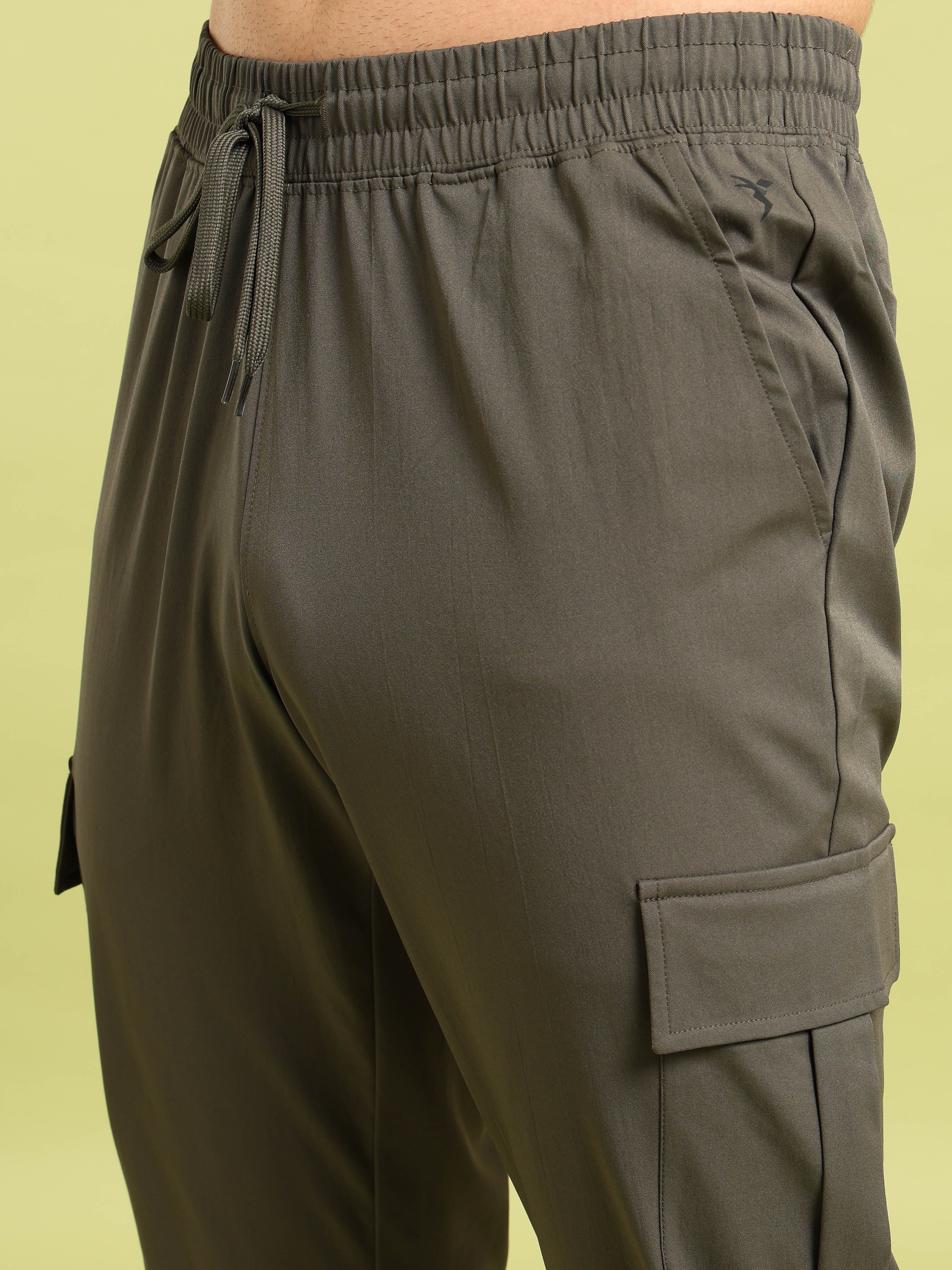 Men Solid Relax Fit Sports Cargo Trackpants with TS FLEXI - Image 6