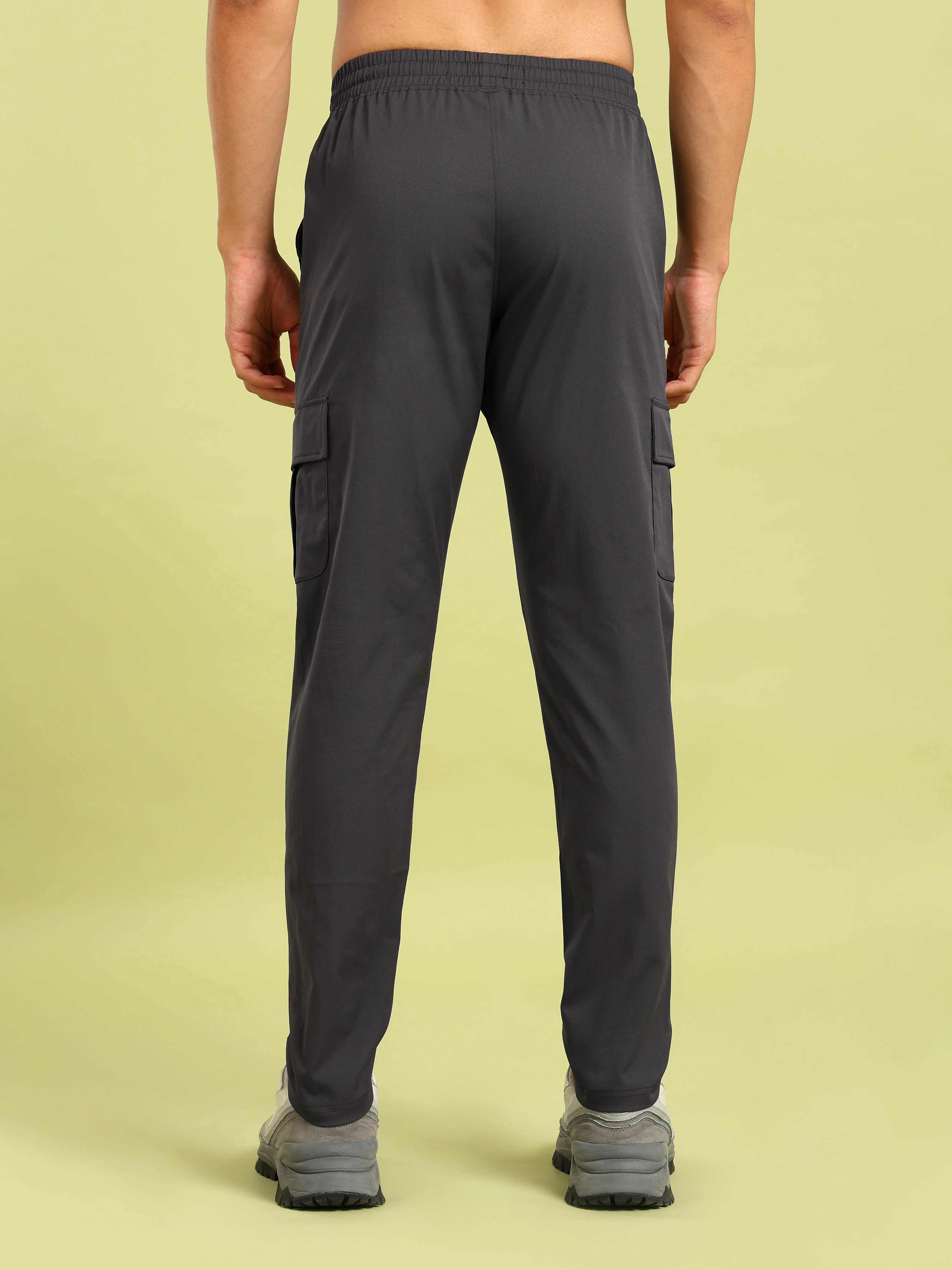Men Solid Relax Fit Sports Cargo Trackpants with TS FLEXI - Image 3