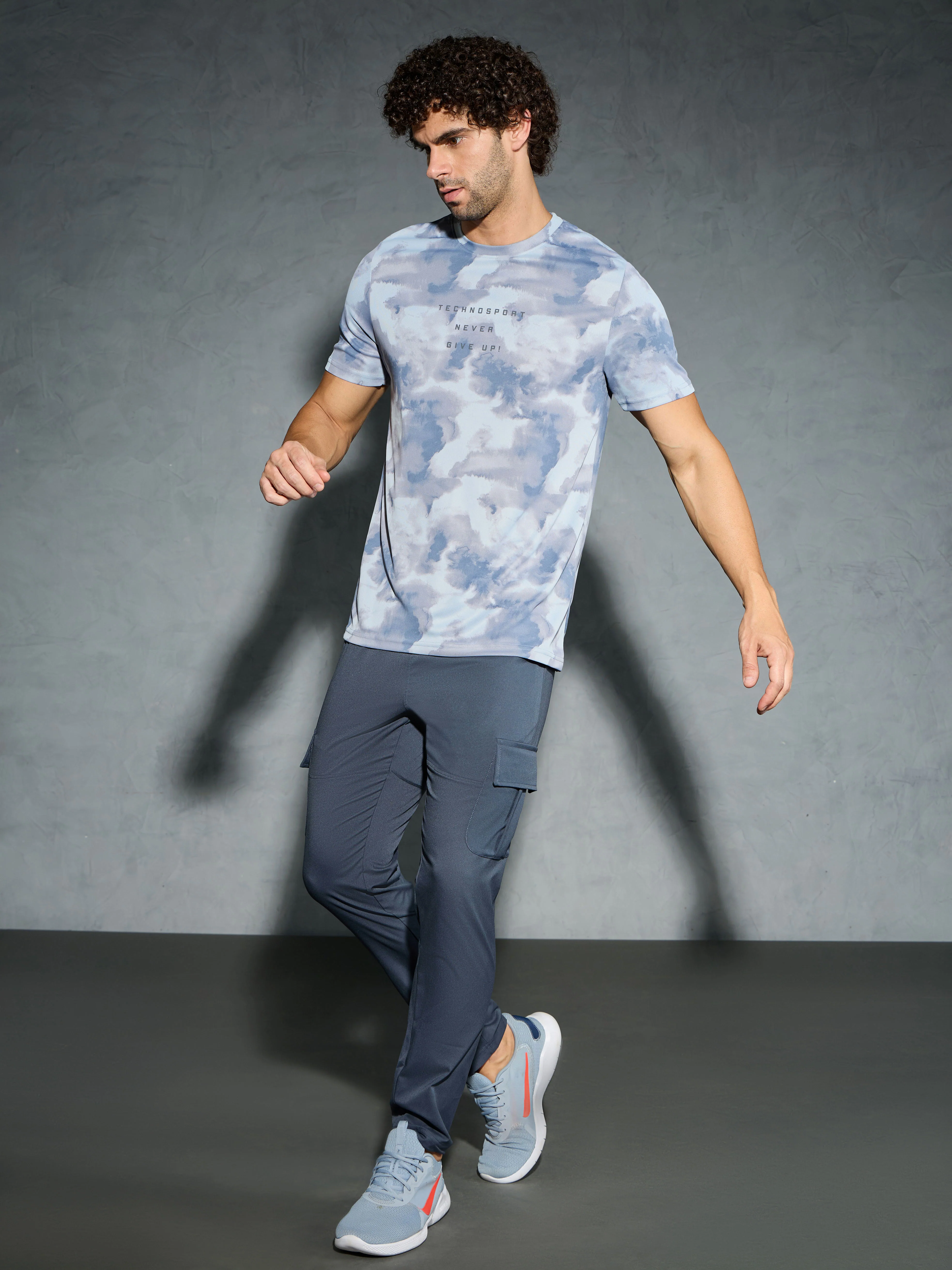 Men Solid Relax Fit Sports Cargo Trackpants with TS FLEXI - Image 5