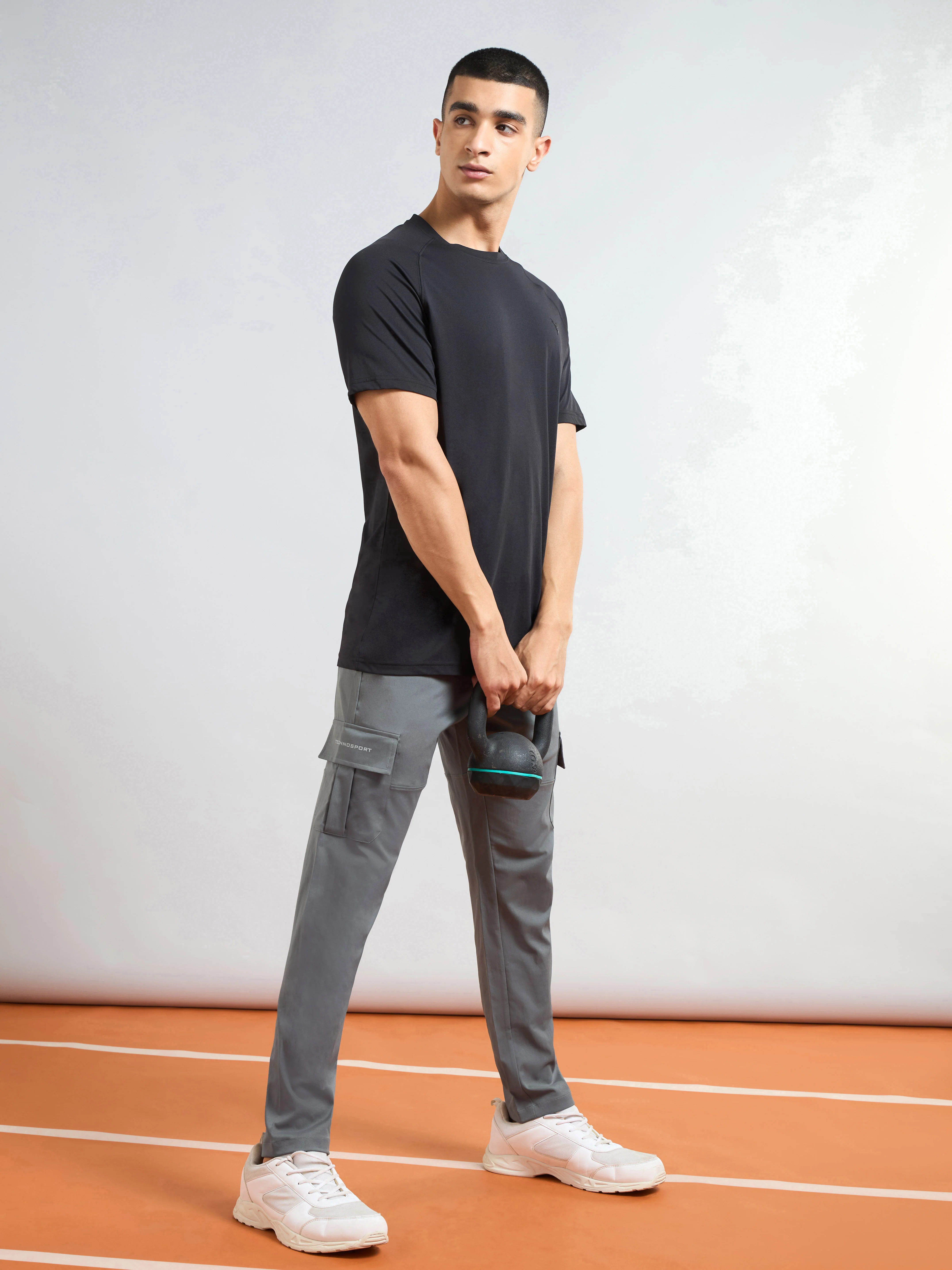 Men Solid Relax Fit Sports Cargo Trackpants with TS FLEXI - Image 5