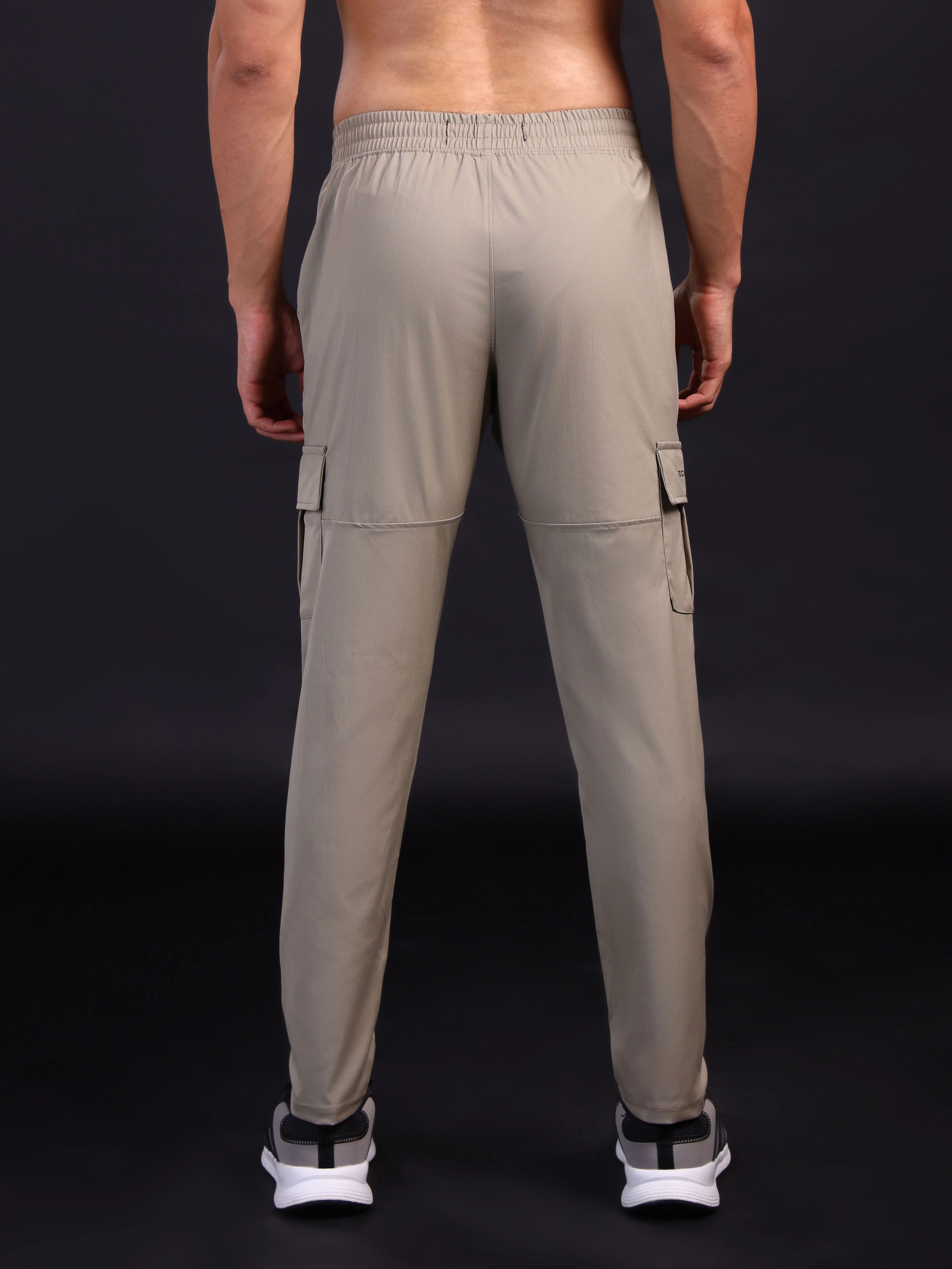 Men Solid Relax Fit Sports Cargo Trackpants with TS FLEXI - Image 3