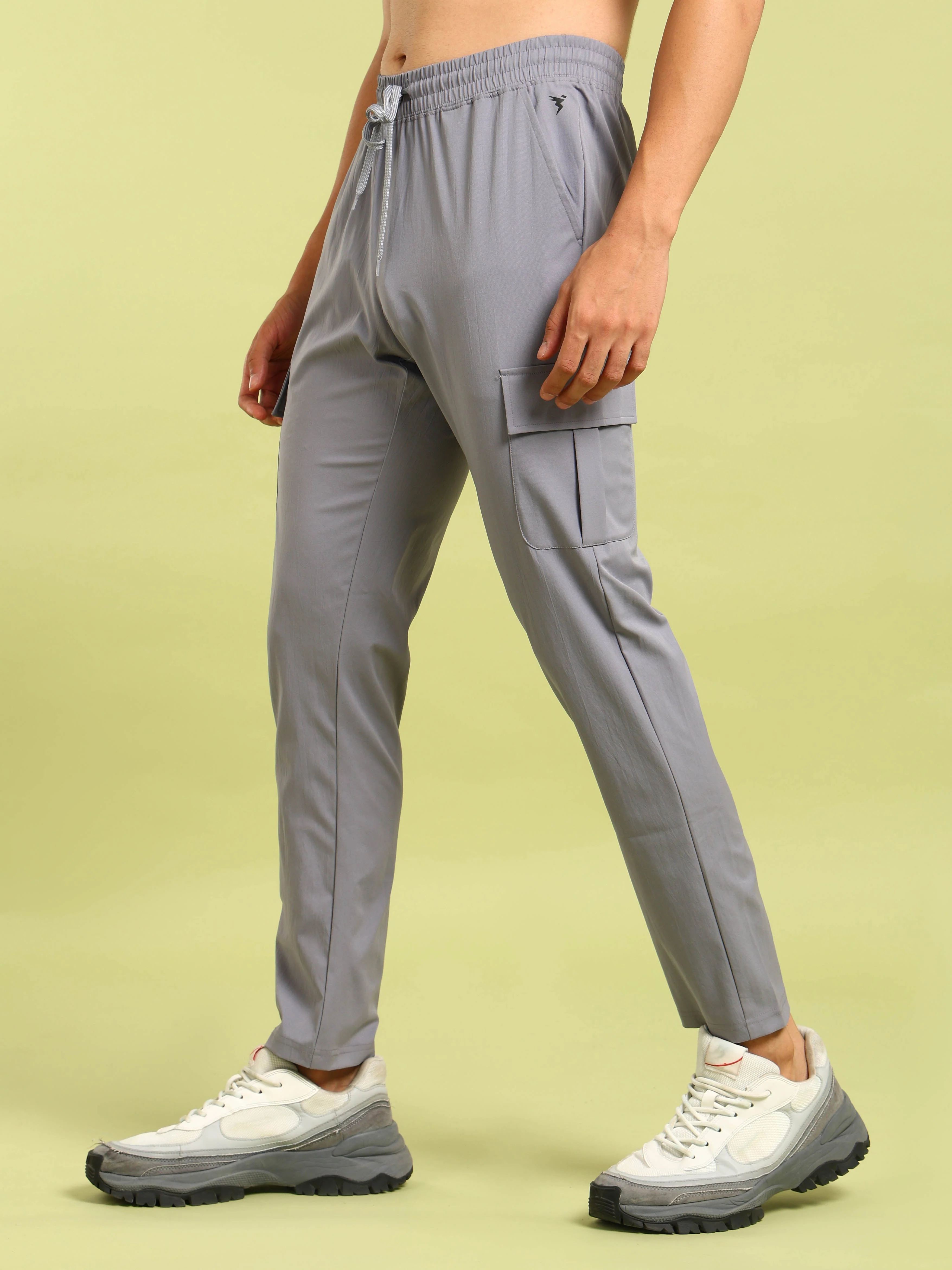 Men Solid Relax Fit Sports Cargo Trackpants with TS FLEXI - Image 3