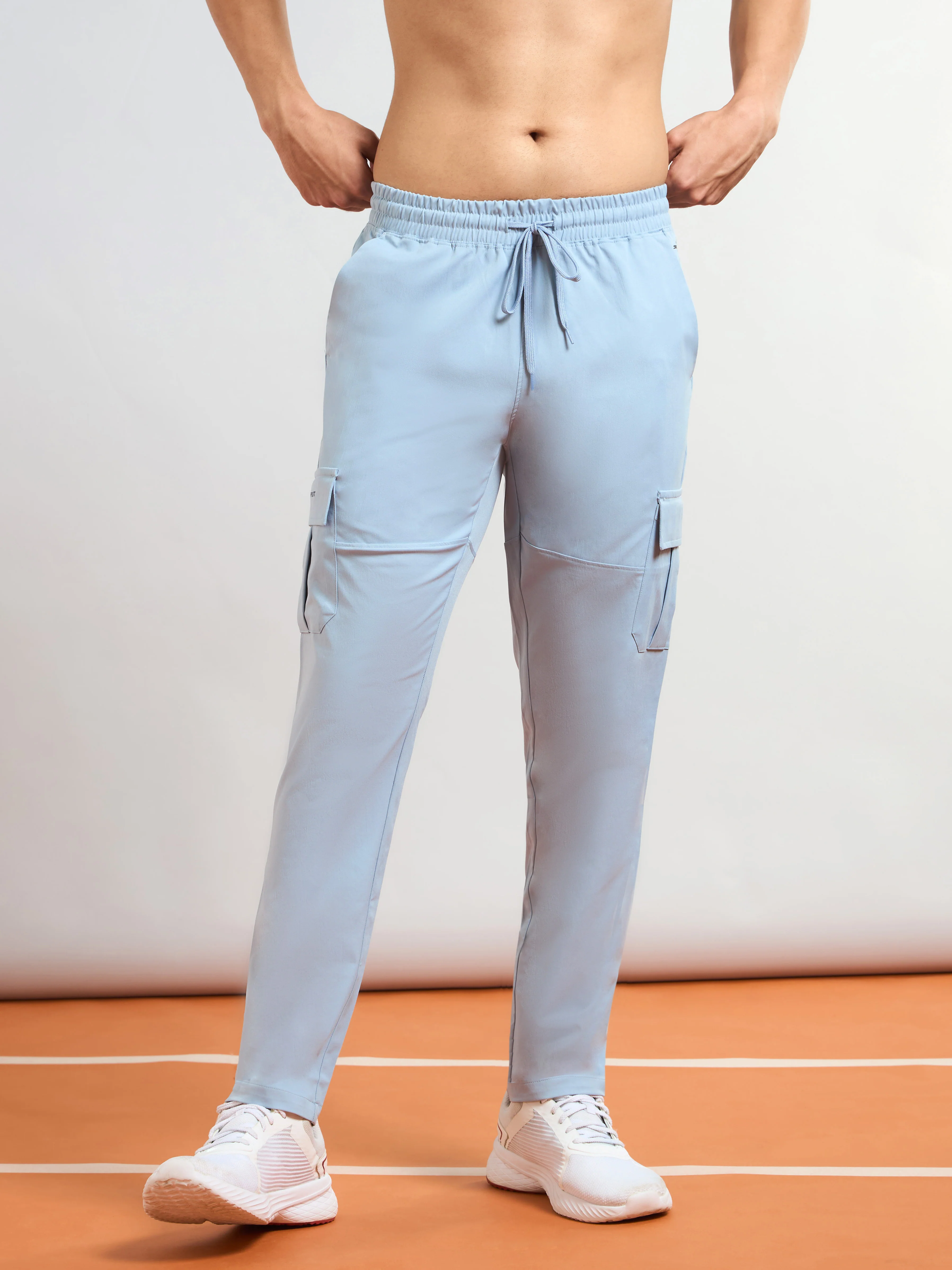 Men Solid Relax Fit Sports Cargo Trackpants with TS FLEXI - Image 2