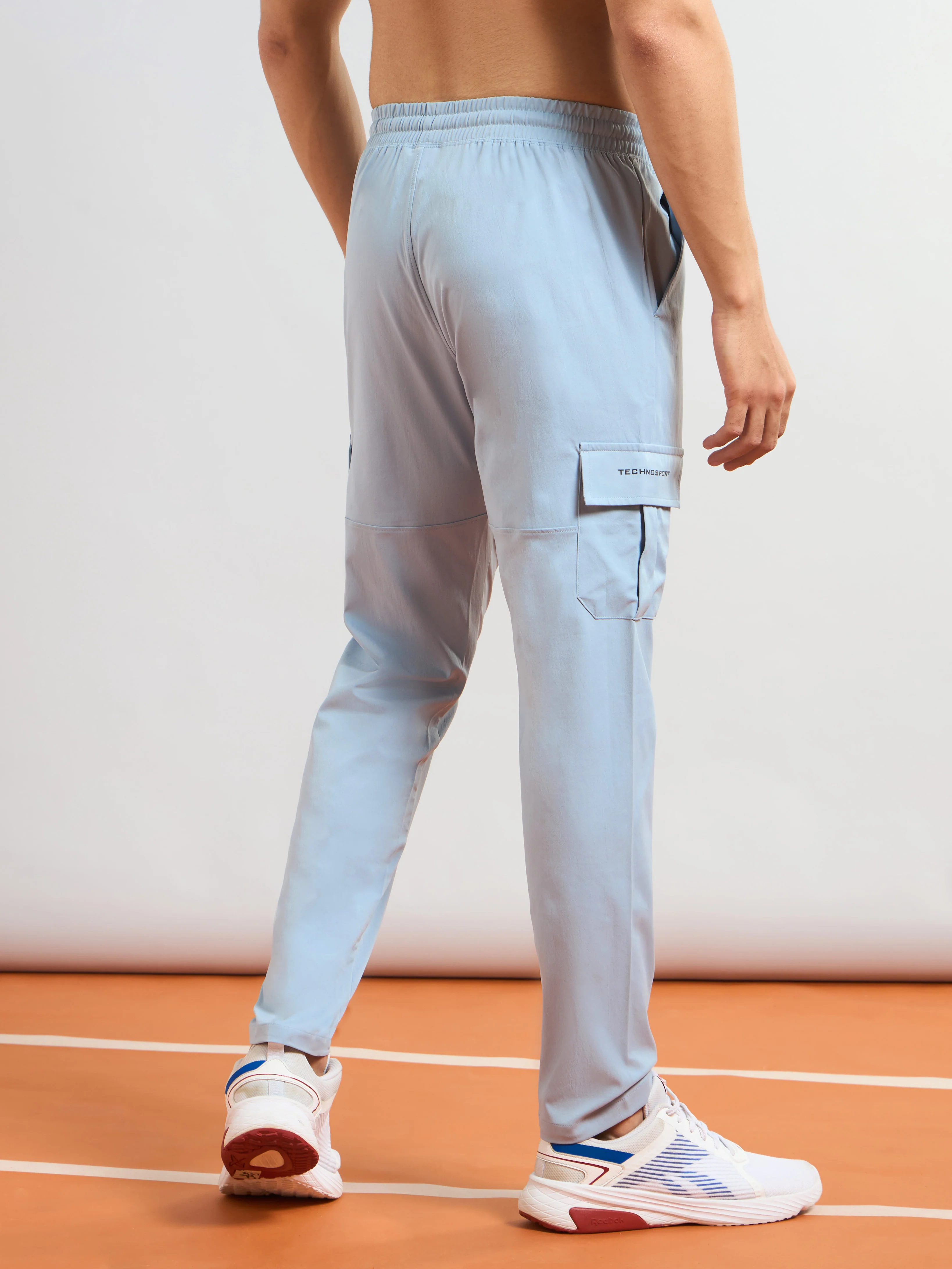 Men Solid Relax Fit Sports Cargo Trackpants with TS FLEXI - Image 3