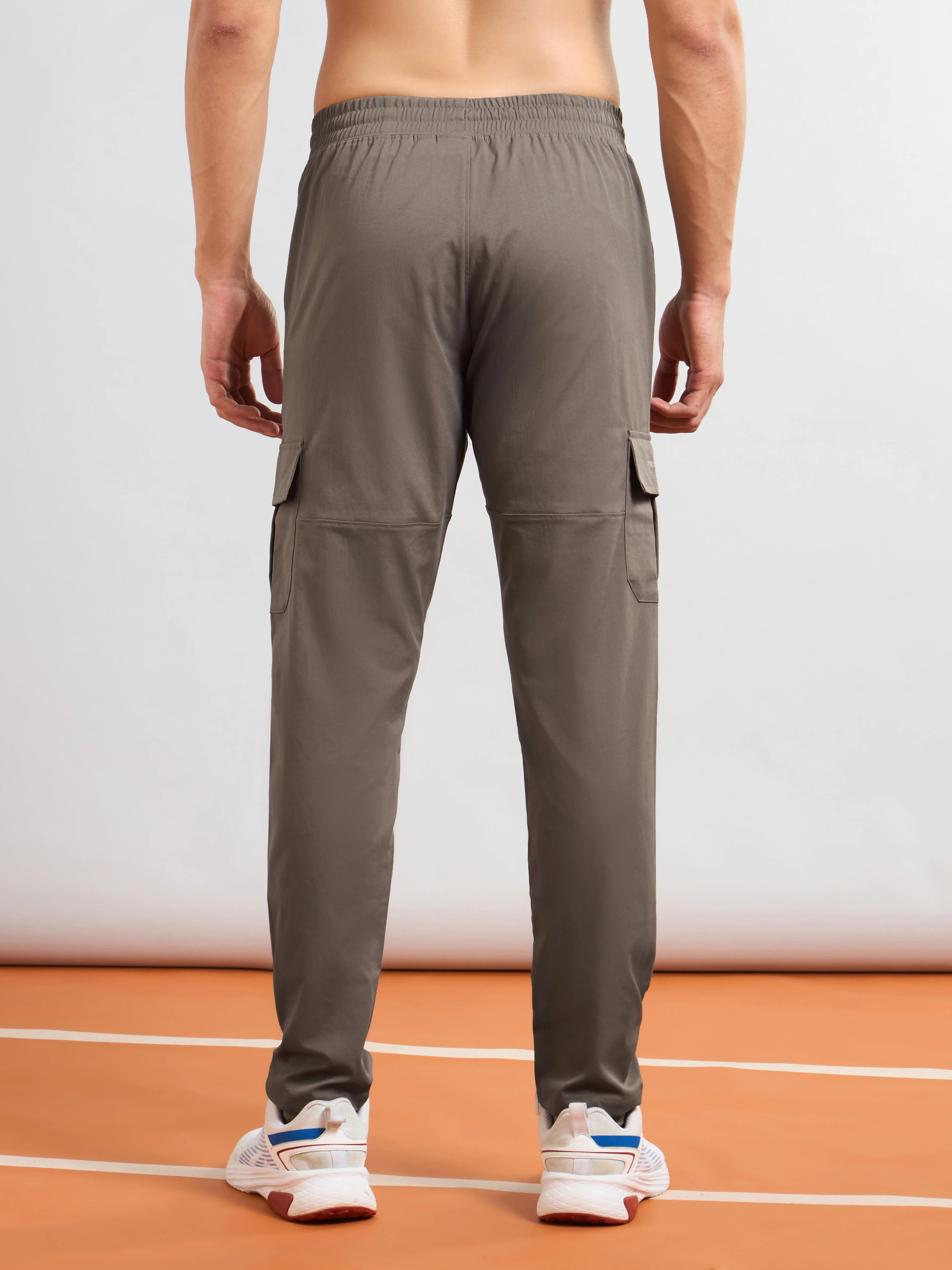 Men Solid Relax Fit Sports Cargo Trackpants with TS FLEXI - Image 3