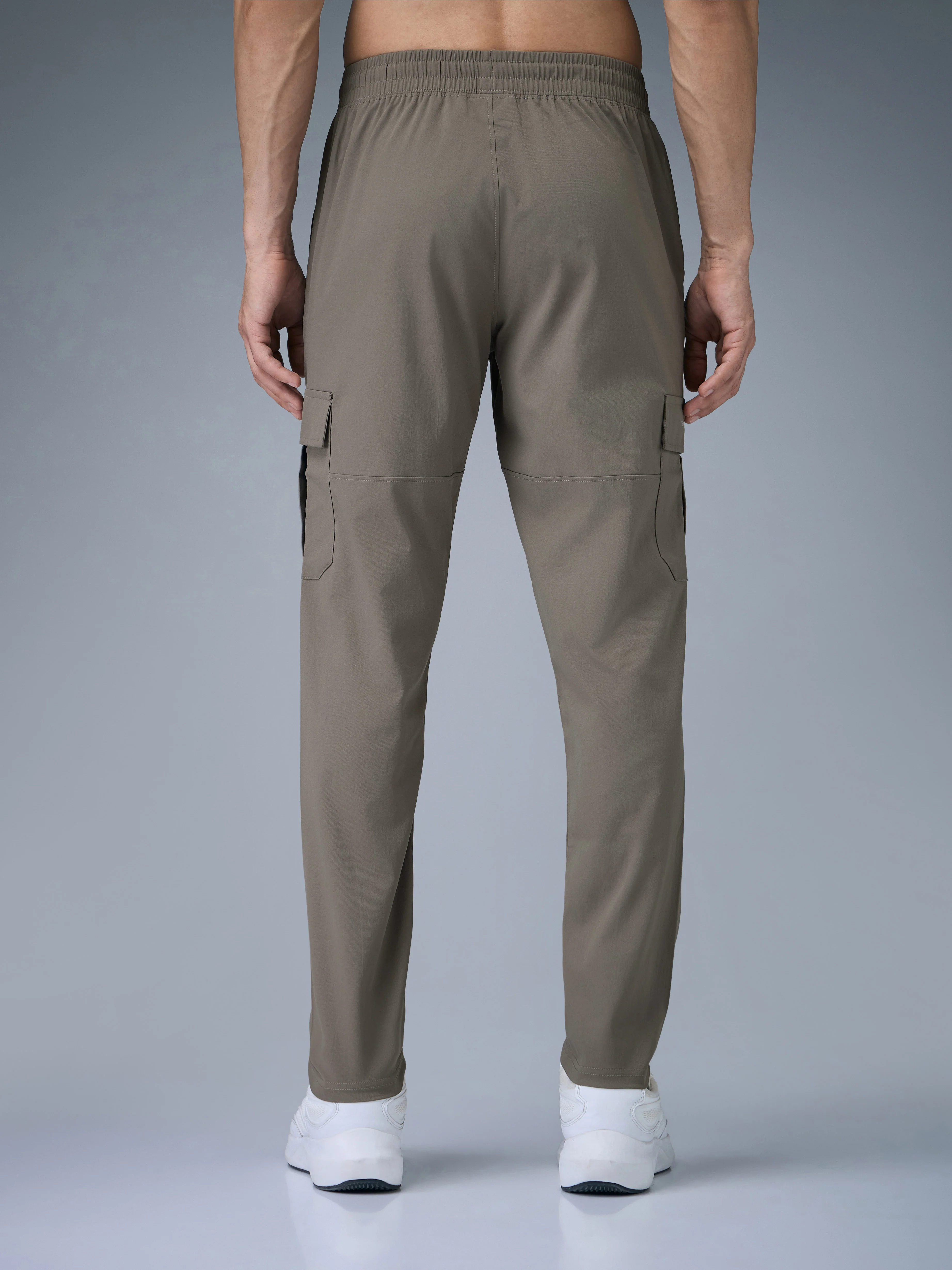 Men Solid Relax Fit Sports Cargo Trackpants with TS FLEXI - Image 2