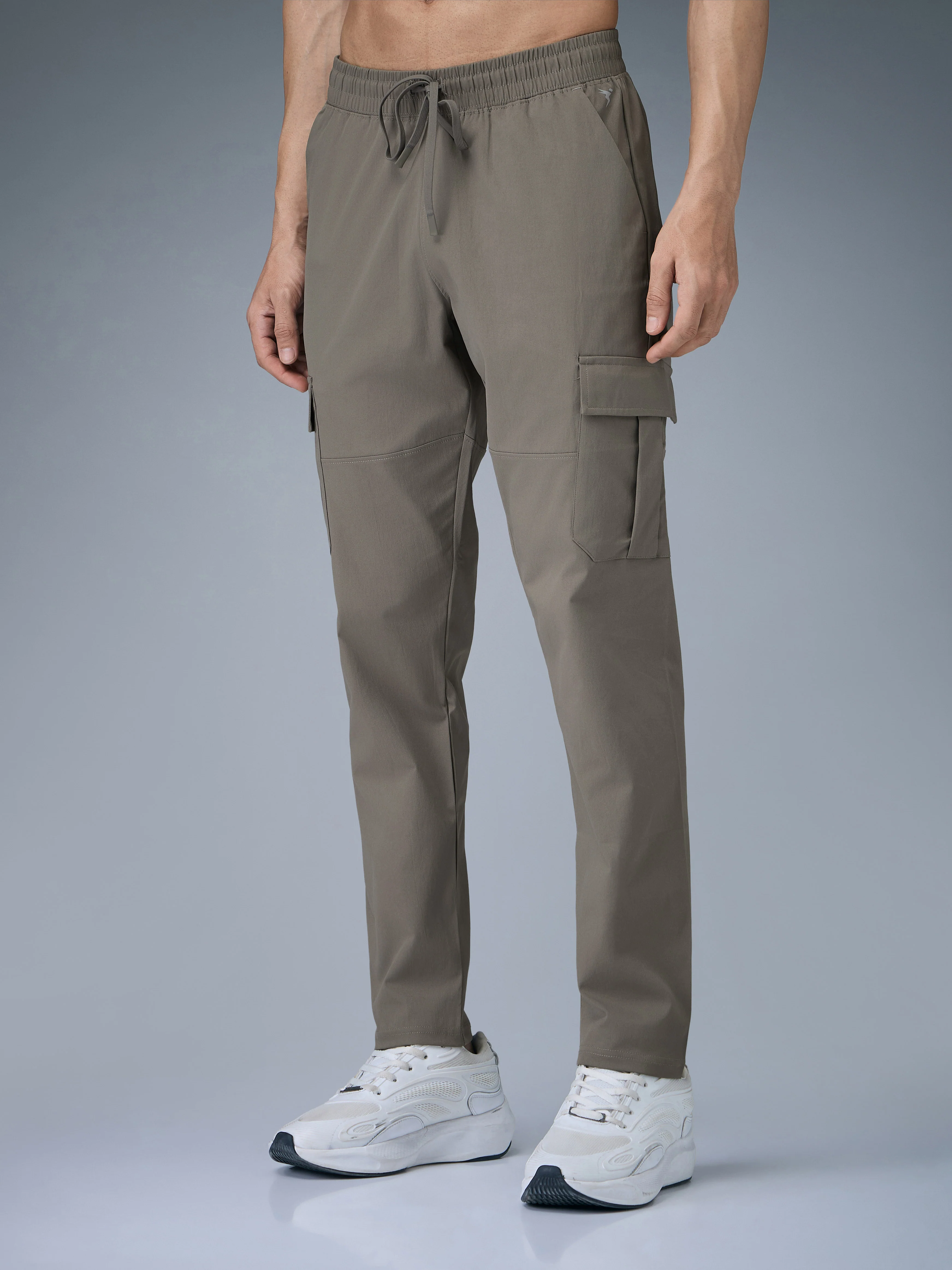 Men Solid Relax Fit Sports Cargo Trackpants with TS FLEXI - Image 4