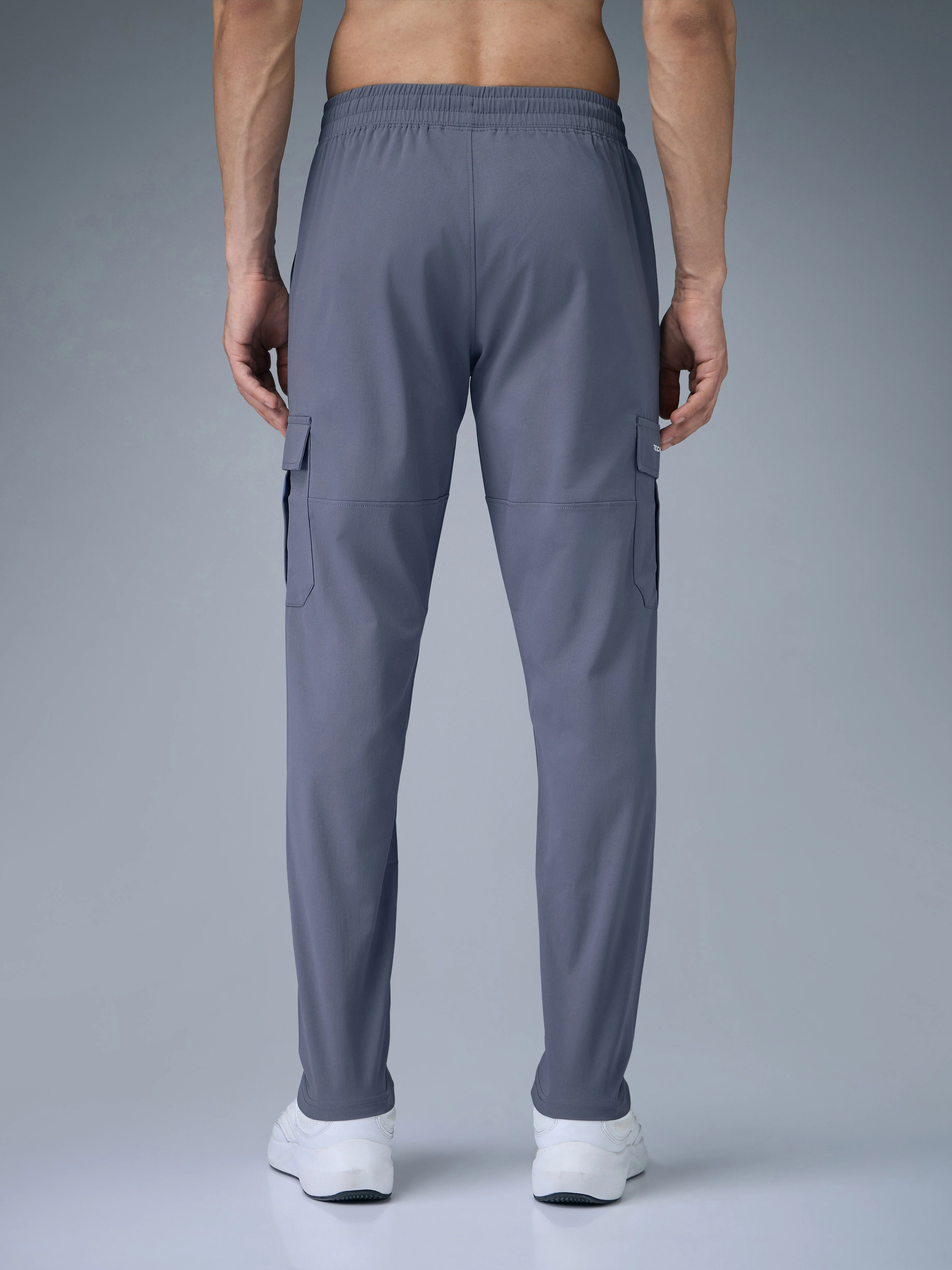 Men Solid Relax Fit Sports Cargo Trackpants with TS FLEXI - Image 4